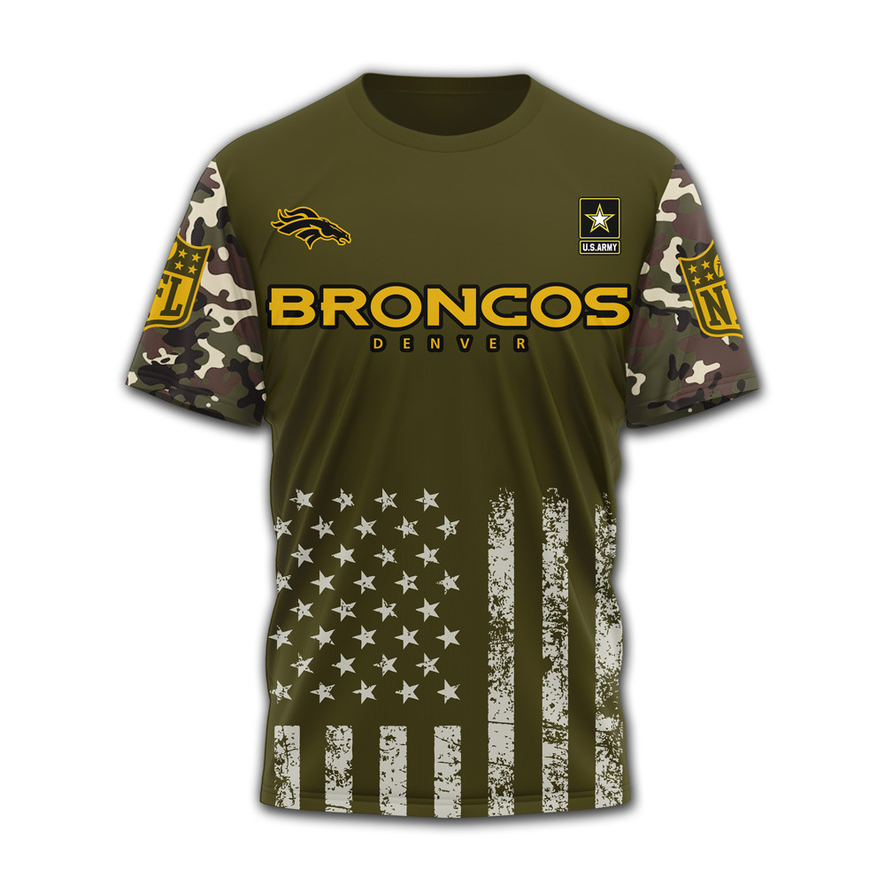 Denver Broncos x Premium NFL Military Pride 3D Shirt TTH060609