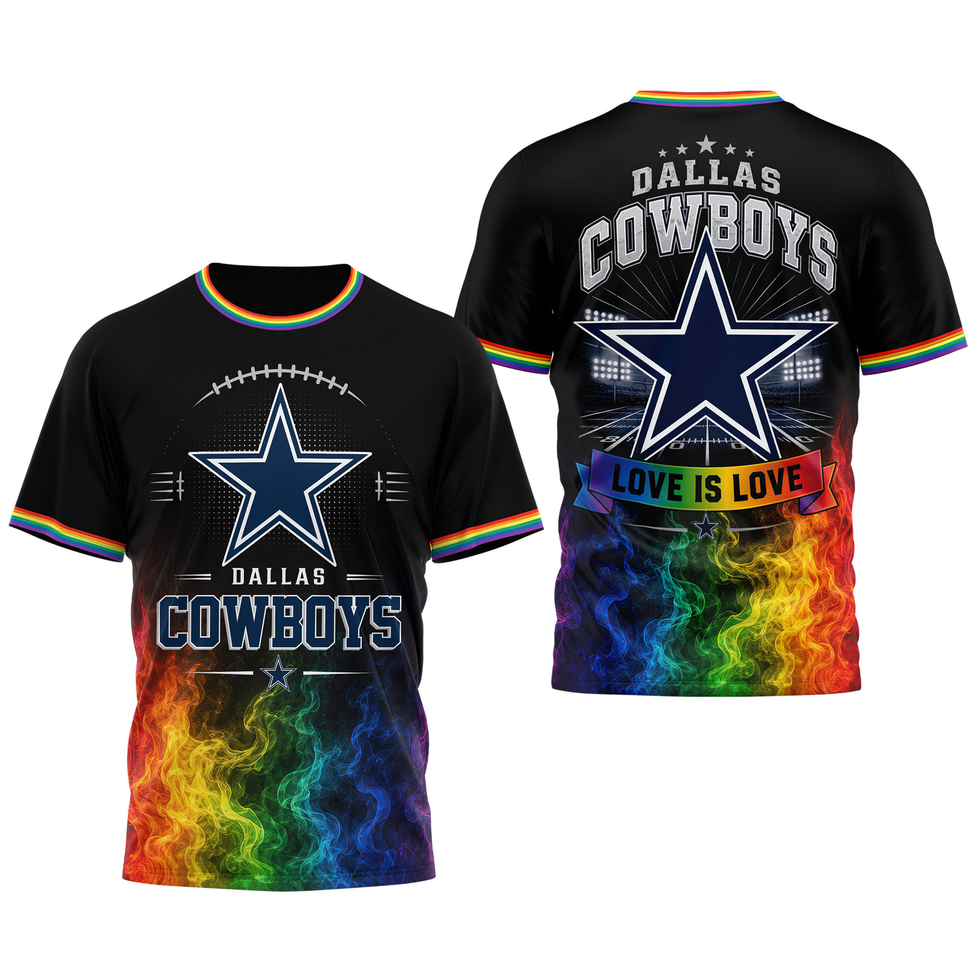 Dallas Cowboys x Premium NFL Love Is Love 3D Shirt TTH060605 - Image 3