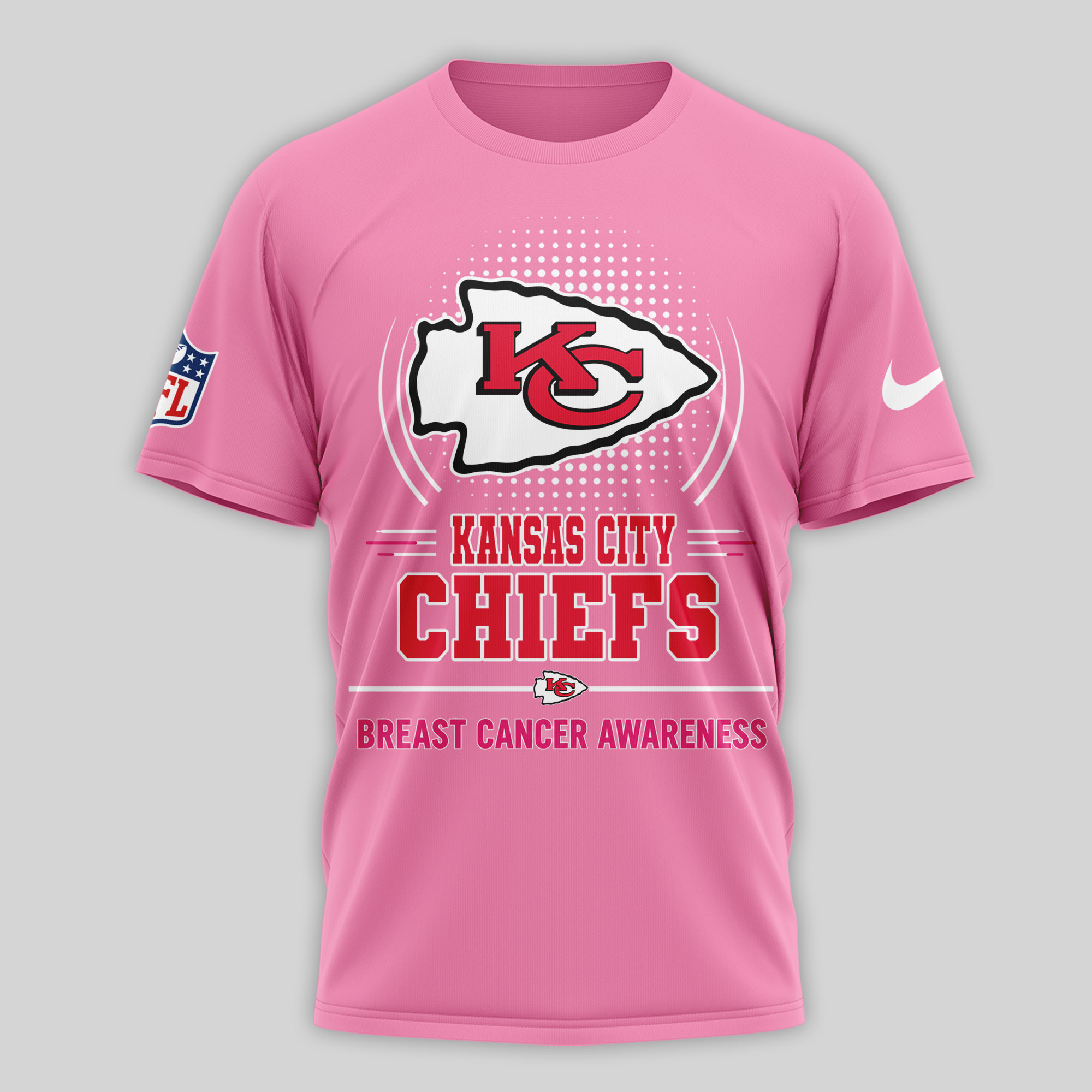 Kansas City Chiefs x Premium NFL Tackle Breast Cancer Awareness 3D Shirt TTH060608