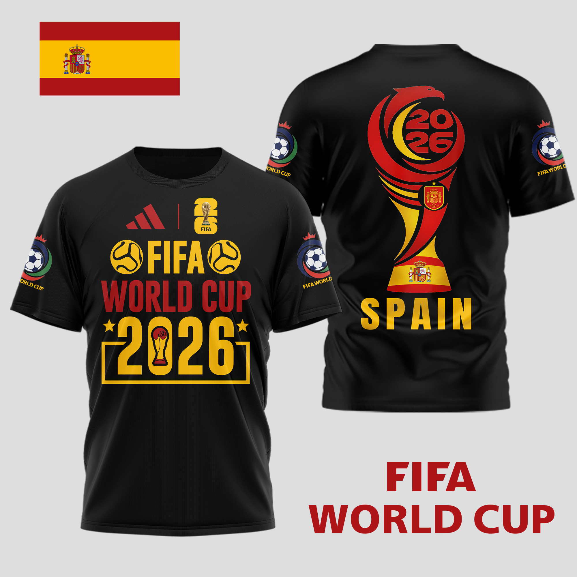 Spain x Premium World Cup Spirit 2026 World Cup 2026 3D T-Shirt TTH100601