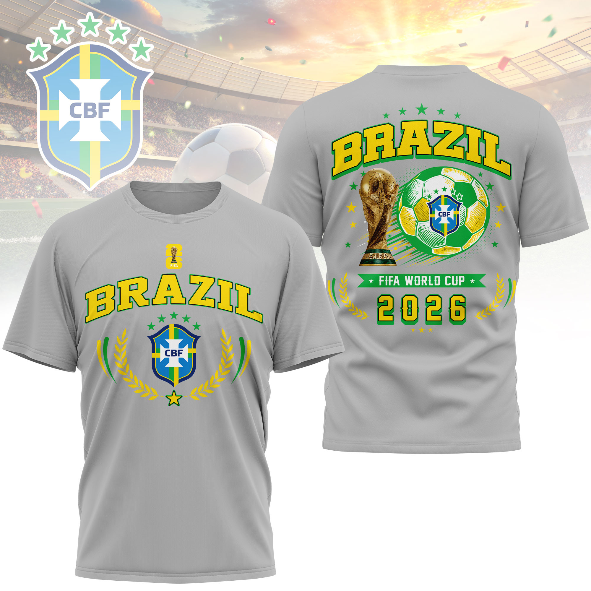 Brazil x Premium World Cup 2026 Classic 3D Shirt TTH100602 - Image 2