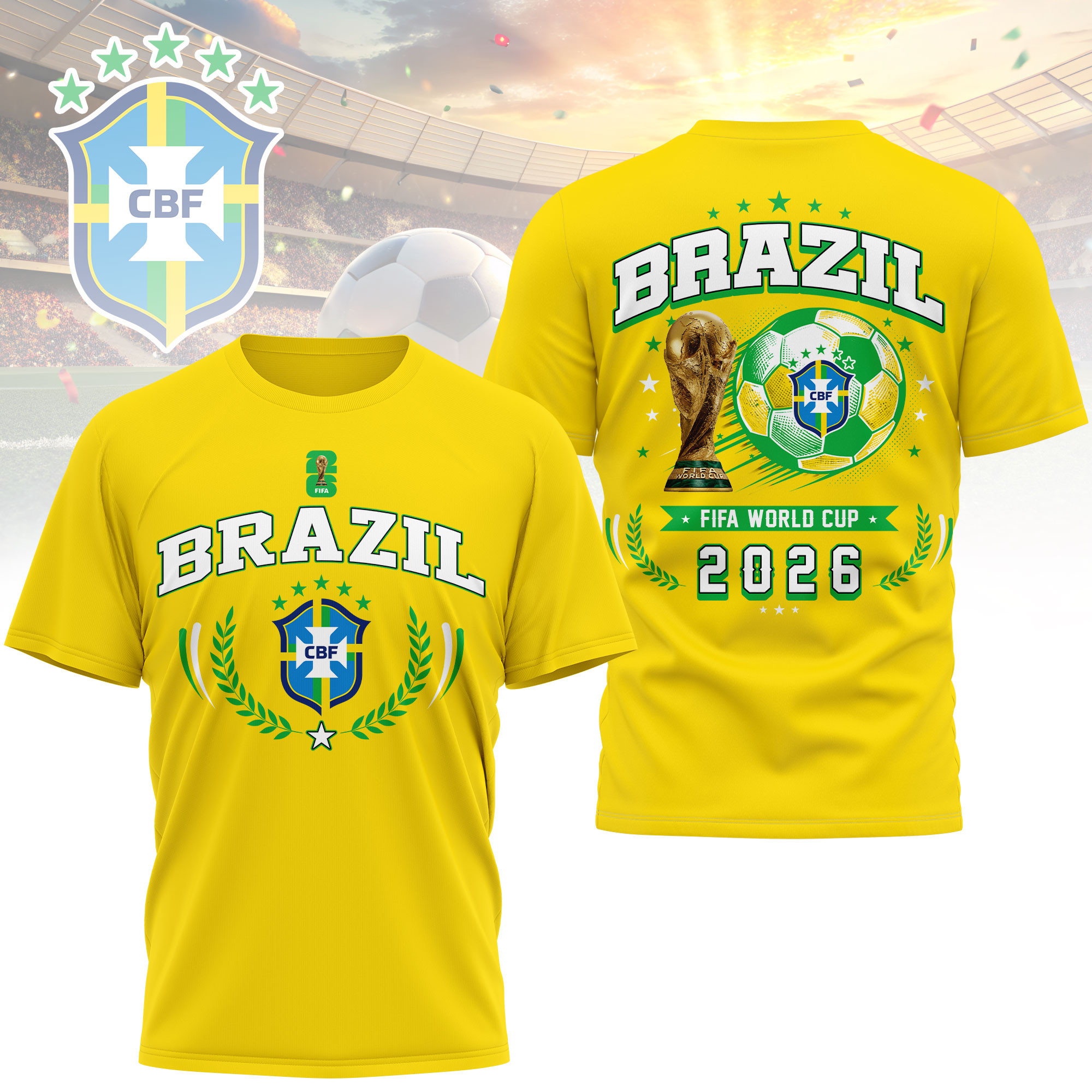 Brazil x Premium World Cup 2026 Classic 3D Shirt TTH100602 - Image 3