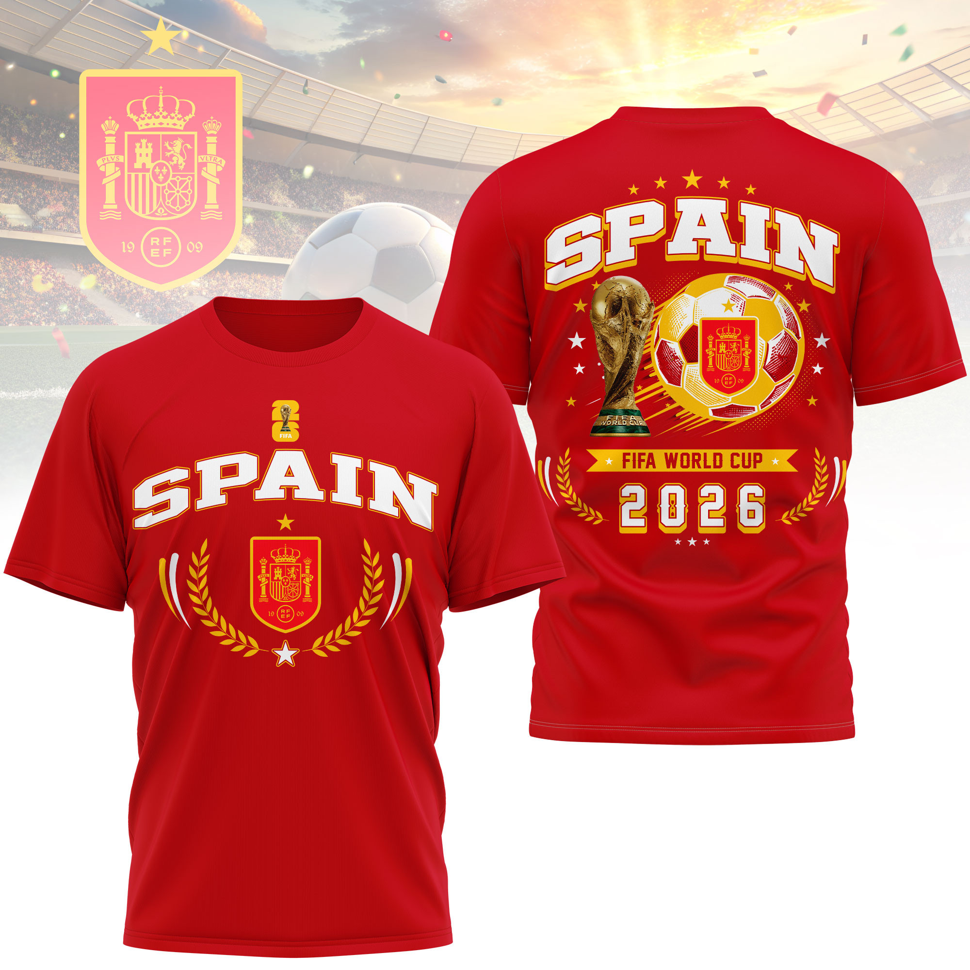 Spain x Premium World Cup 2026 Classic 3D Shirt TTH100602 - Image 3