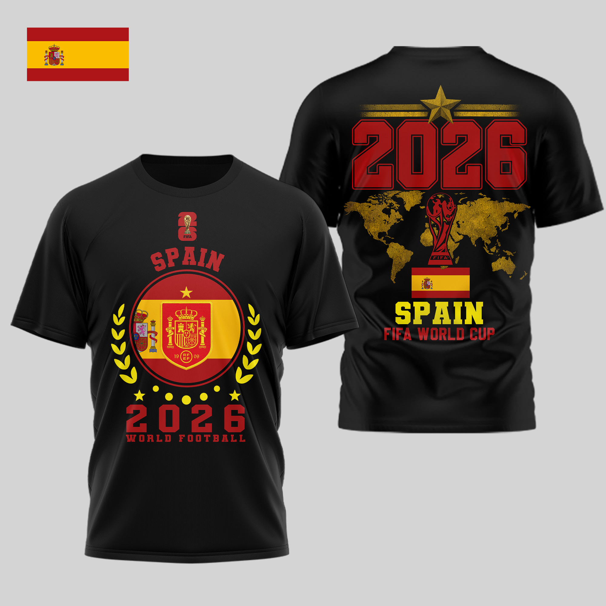 Spain x Premium World Cup 2026 Legacy – World Cup 2026 3D Shirt TTH100603