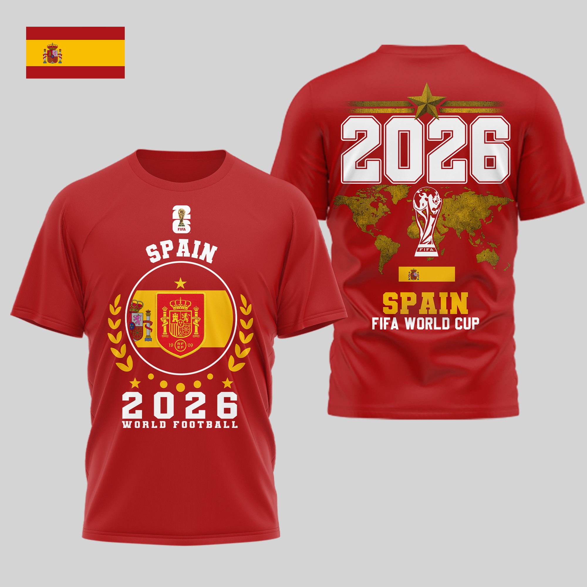 Spain x Premium World Cup 2026 Legacy – World Cup 2026 3D Shirt TTH100603 - Image 2