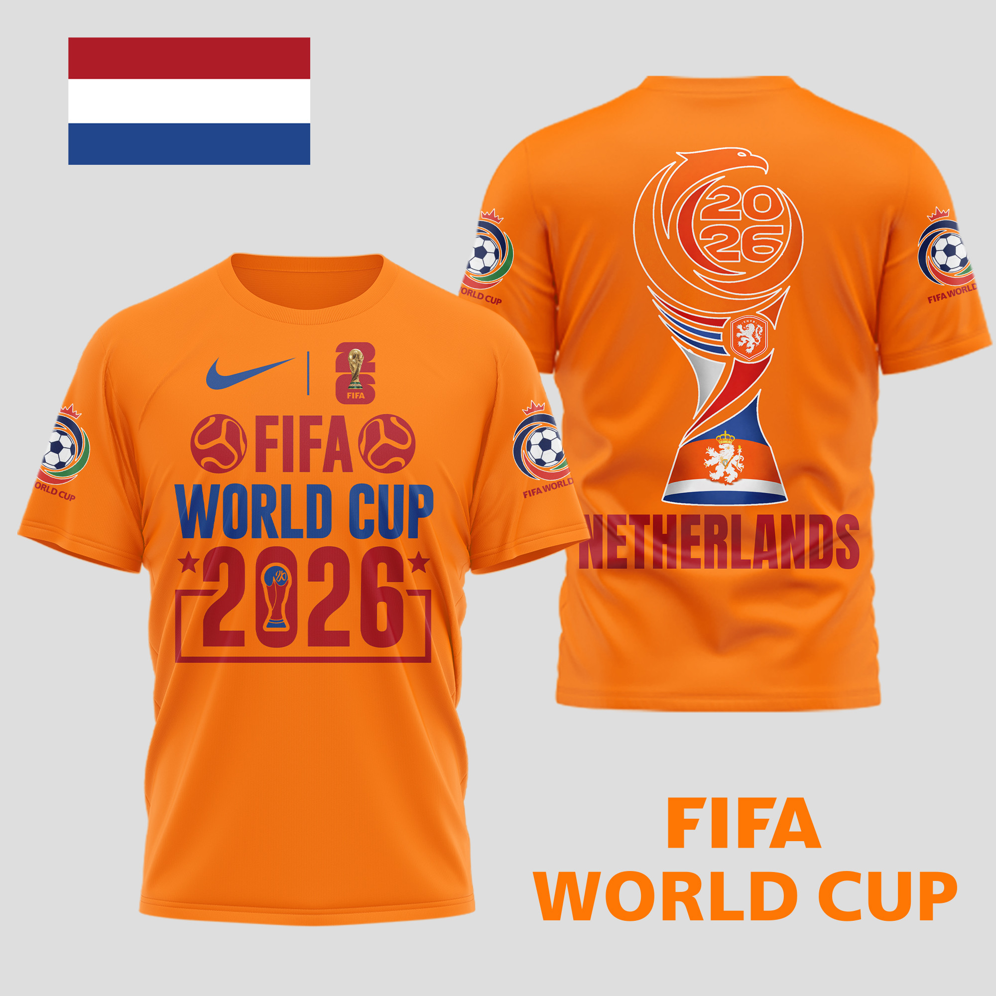 Netherlands x Premium World Cup Spirit 2026 World Cup 2026 3D T-Shirt TTH100601 - Image 2