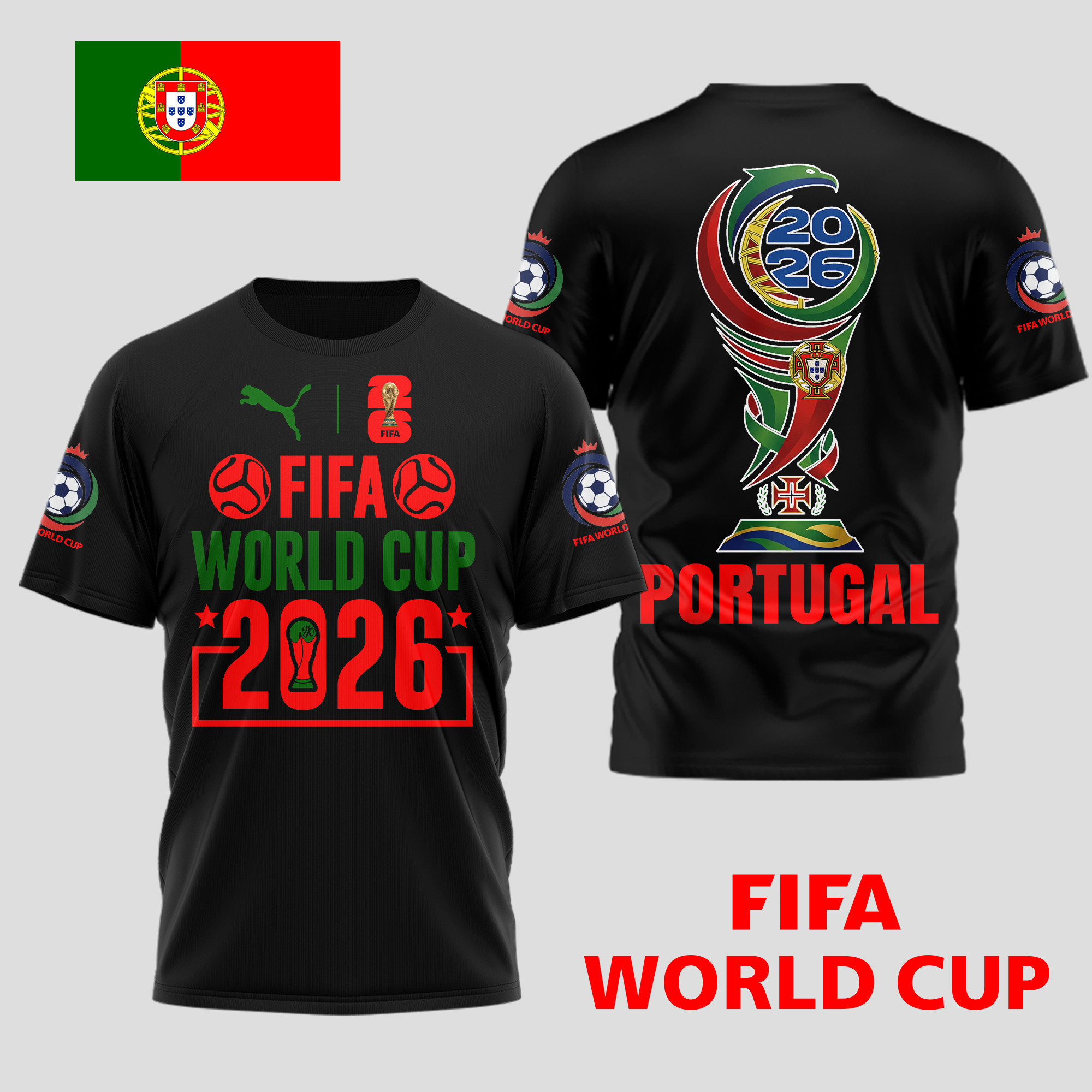 Portugal x Premium World Cup Spirit 2026 World Cup 2026 3D T-Shirt TTH100601
