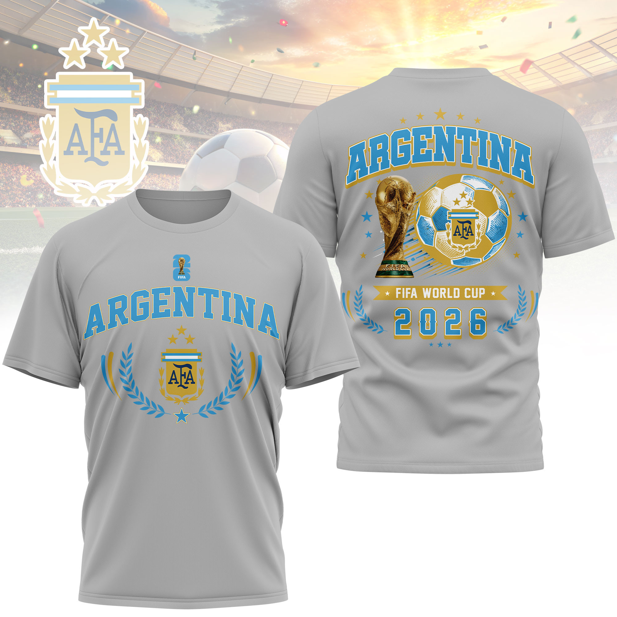 Argentina x Premium World Cup 2026 Classic 3D Shirt TTH100602 - Image 2