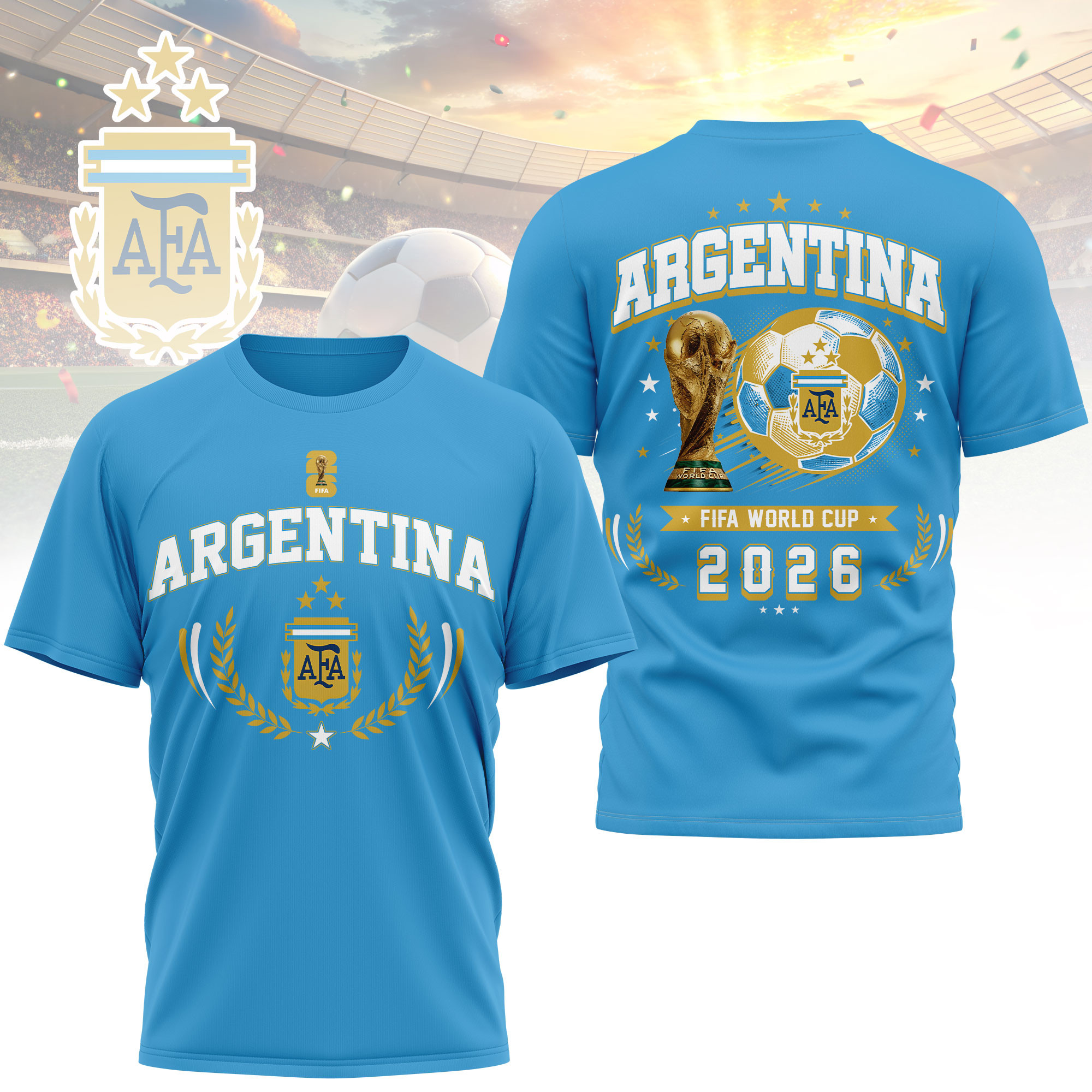 Argentina x Premium World Cup 2026 Classic 3D Shirt TTH100602 - Image 3