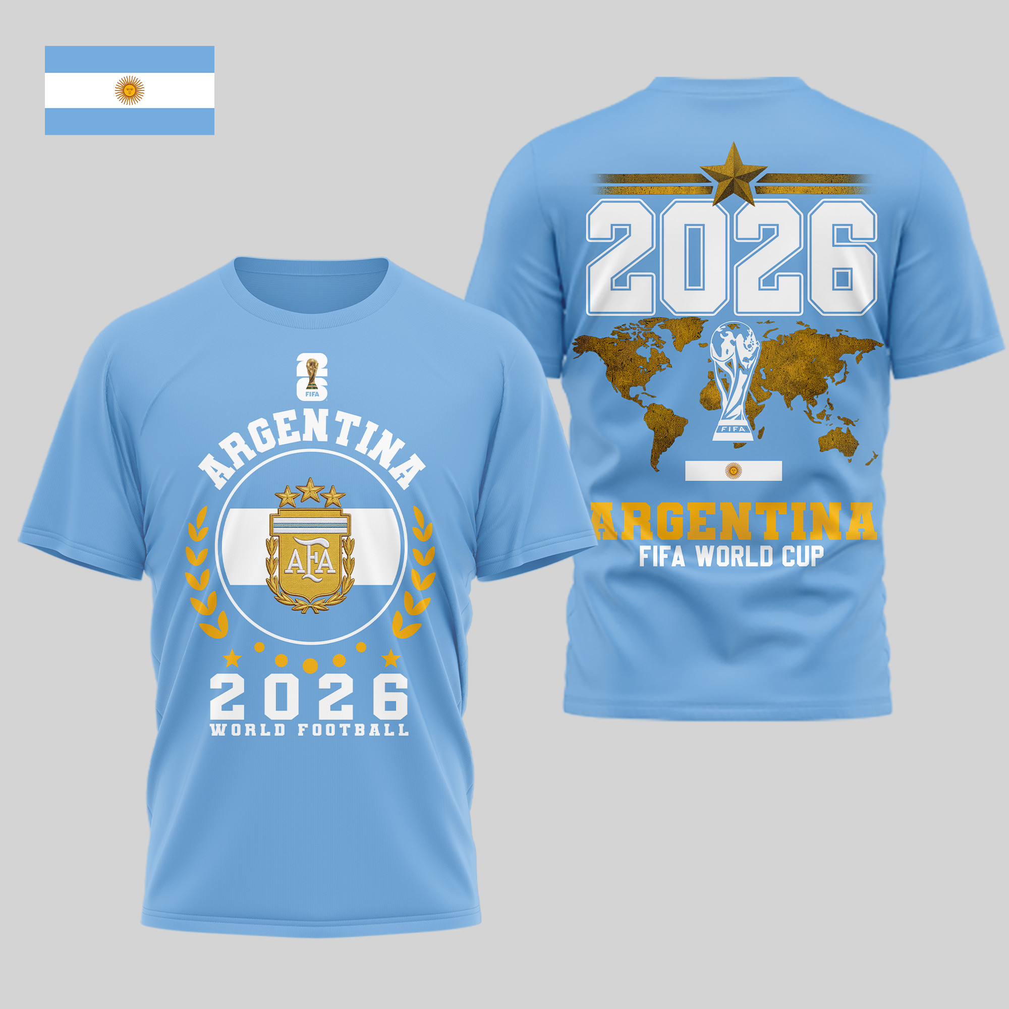 Argentina x Premium World Cup 2026 Legacy – World Cup 2026 3D Shirt TTH100603 - Image 2