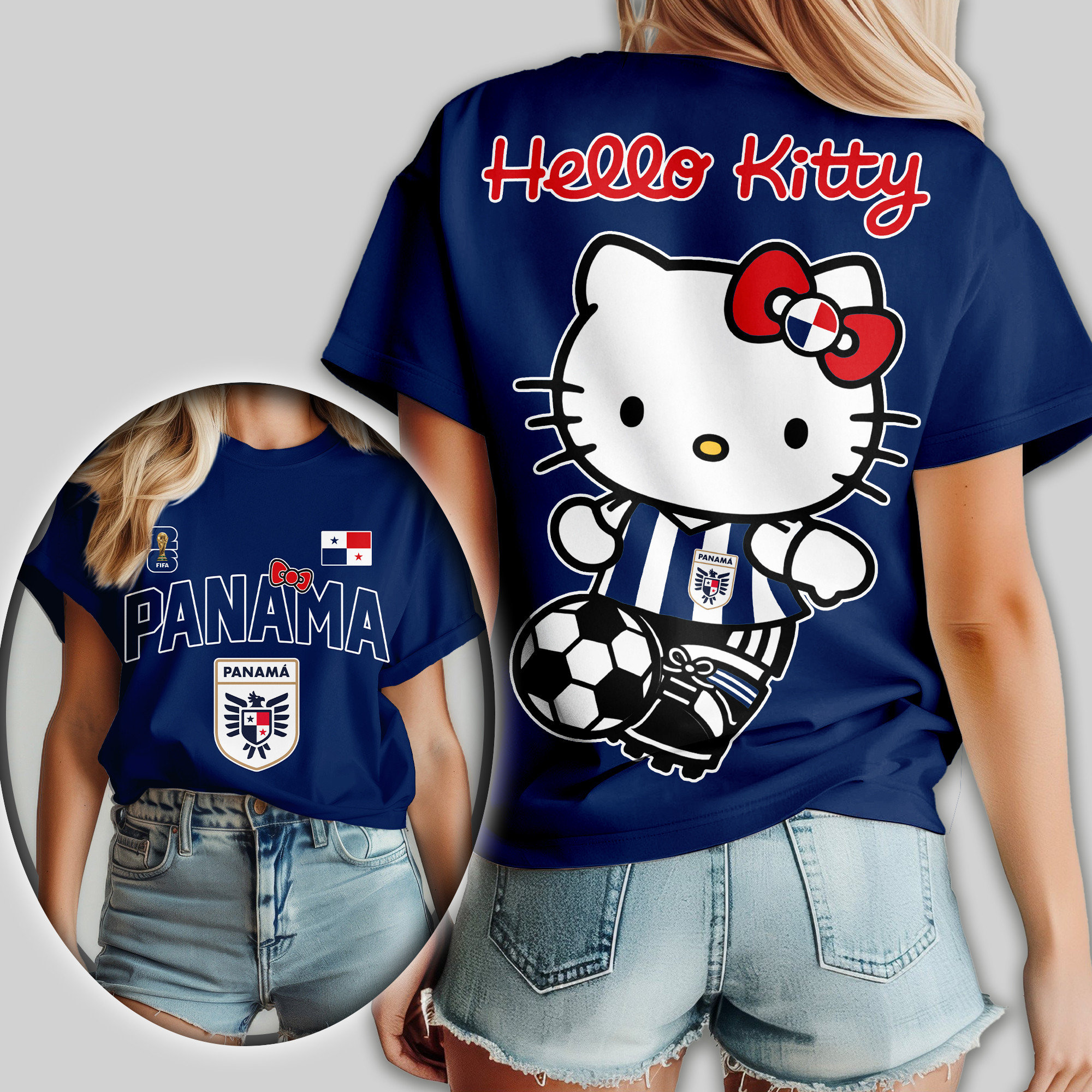 Panama x Premium World Cup 2026 Hello Kitty Women Shirt TTH100605 - Image 2