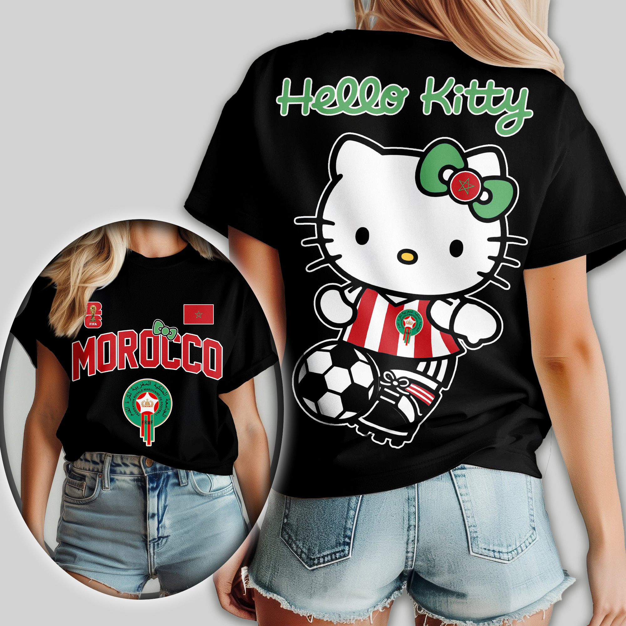Morocco x Premium World Cup 2026 Hello Kitty Women Shirt TTH100605