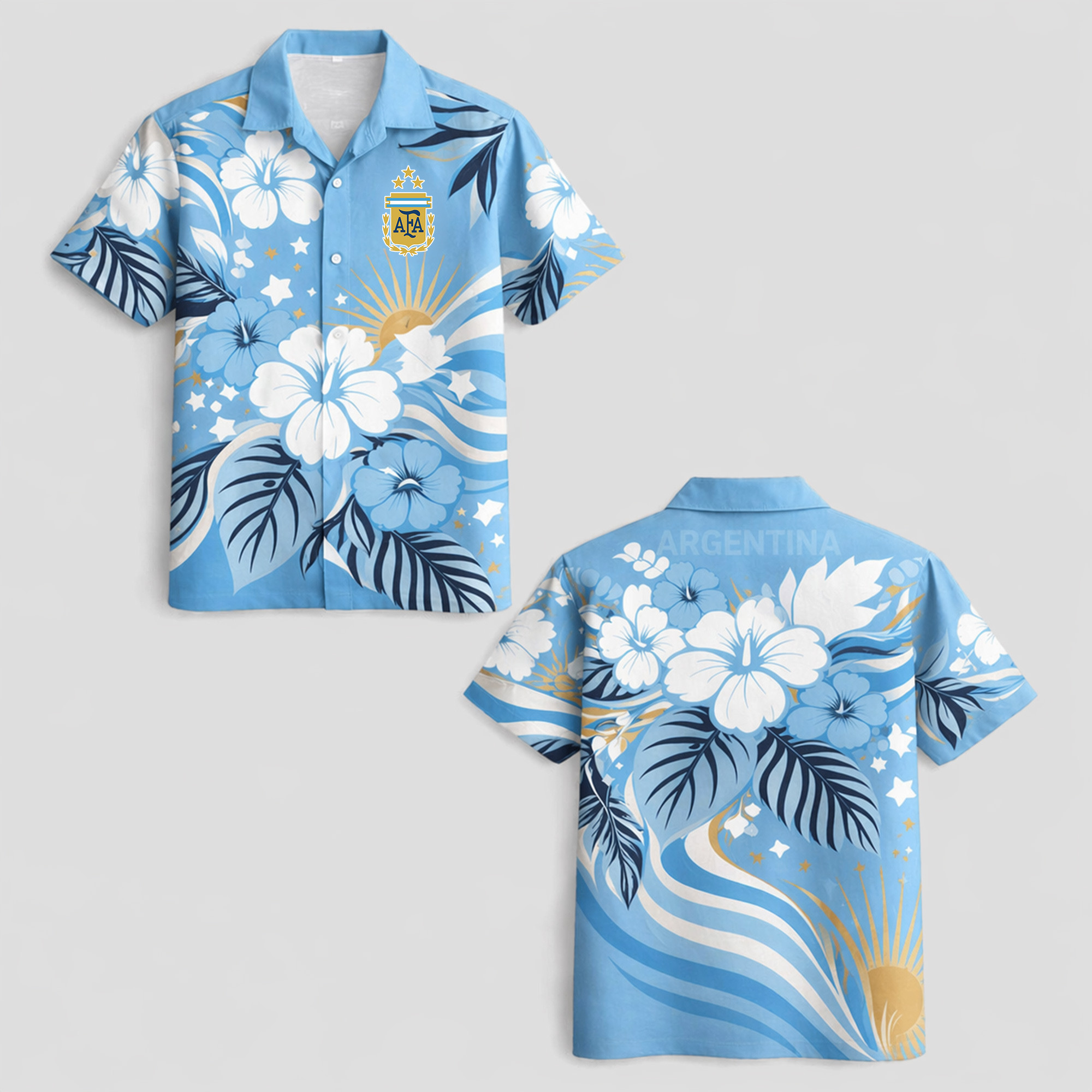 Argentina World Cup 2026 Floral Hawaiian Shirt TTH100608 - Image 2