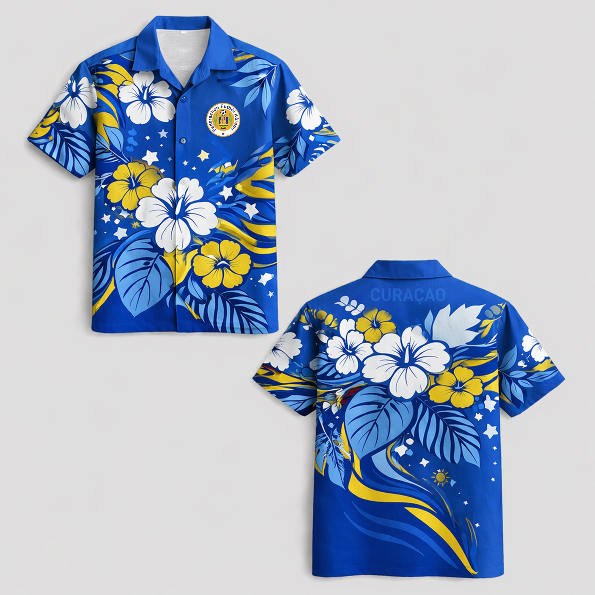 Curaçao World Cup 2026 Floral Hawaiian Shirt TTH100608 - Image 2