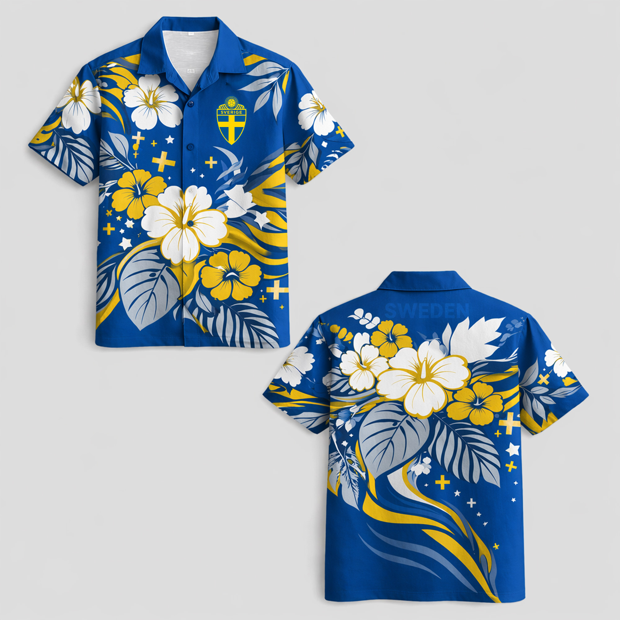 Sweden World Cup 2026 Floral Hawaiian Shirt TTH100608 - Image 2