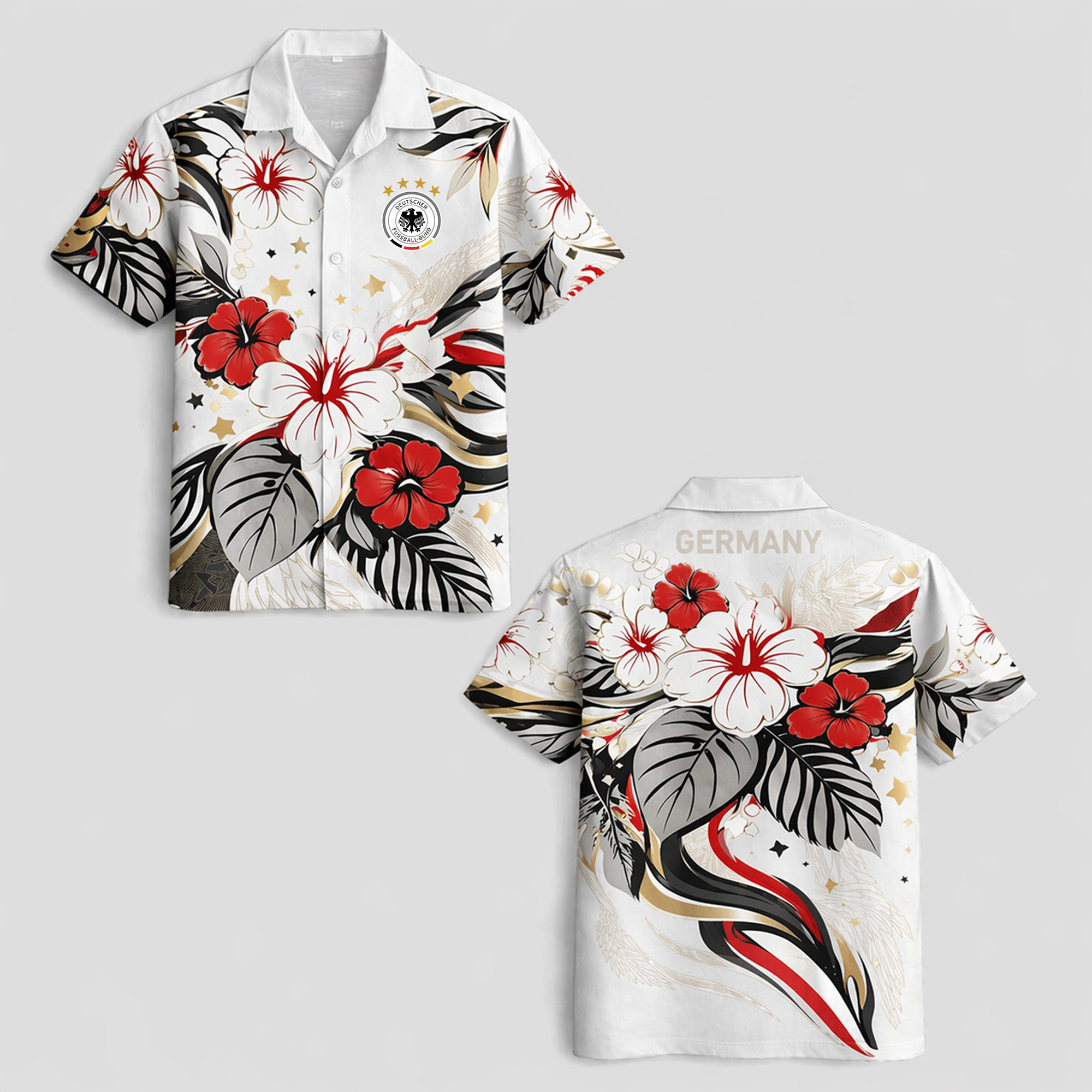 Germany World Cup 2026 Floral Hawaiian Shirt TTH100608 - Image 2