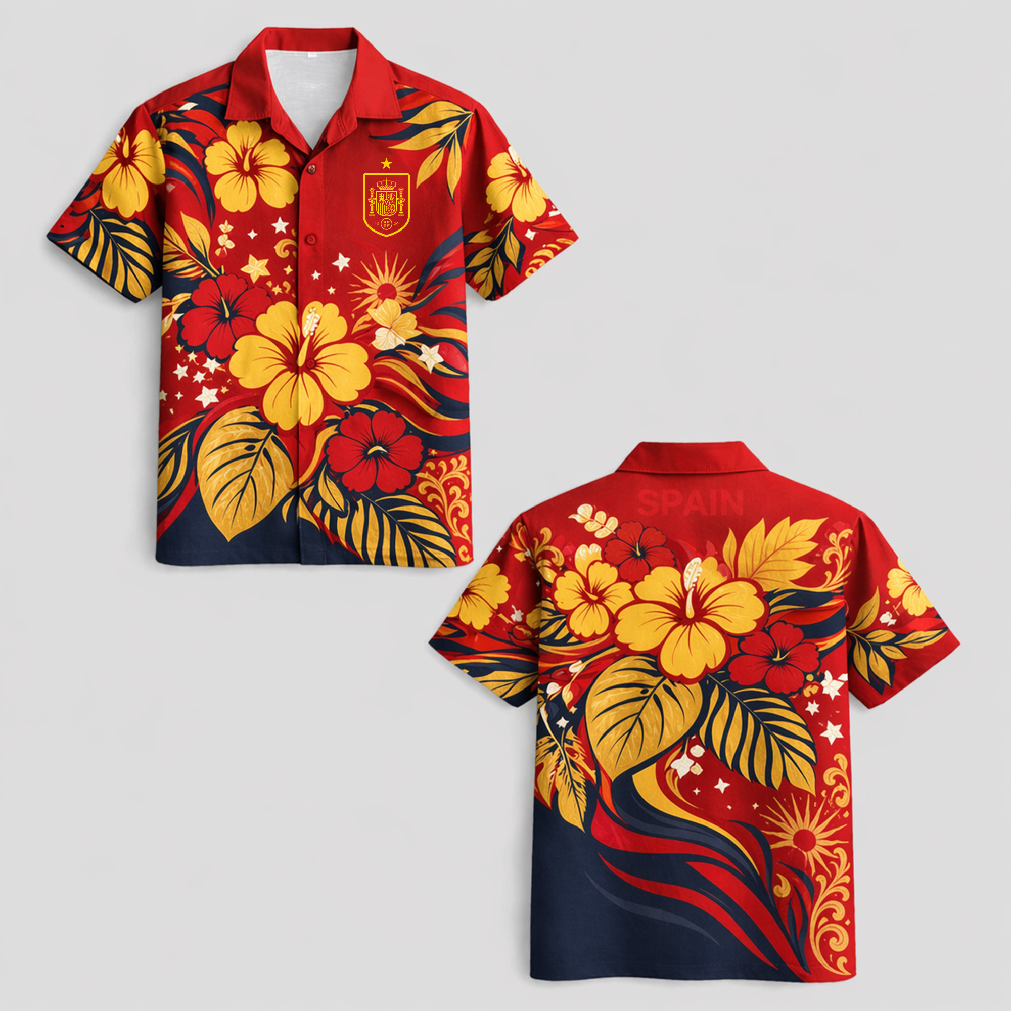 Spain World Cup 2026 Floral Hawaiian Shirt TTH100608 - Image 2