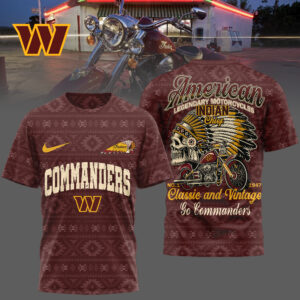 Washington Commanders x Premium NFL Indian Motorcycle 3D T-Shirt – Limited Edition TTH200501