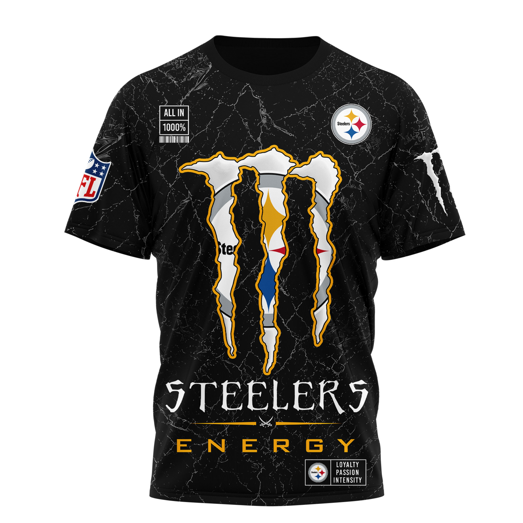 Pittsburgh Steelers x Premium NFL Monster Energy Nutrition 3D T-Shirt – Limited Edition TTH200500