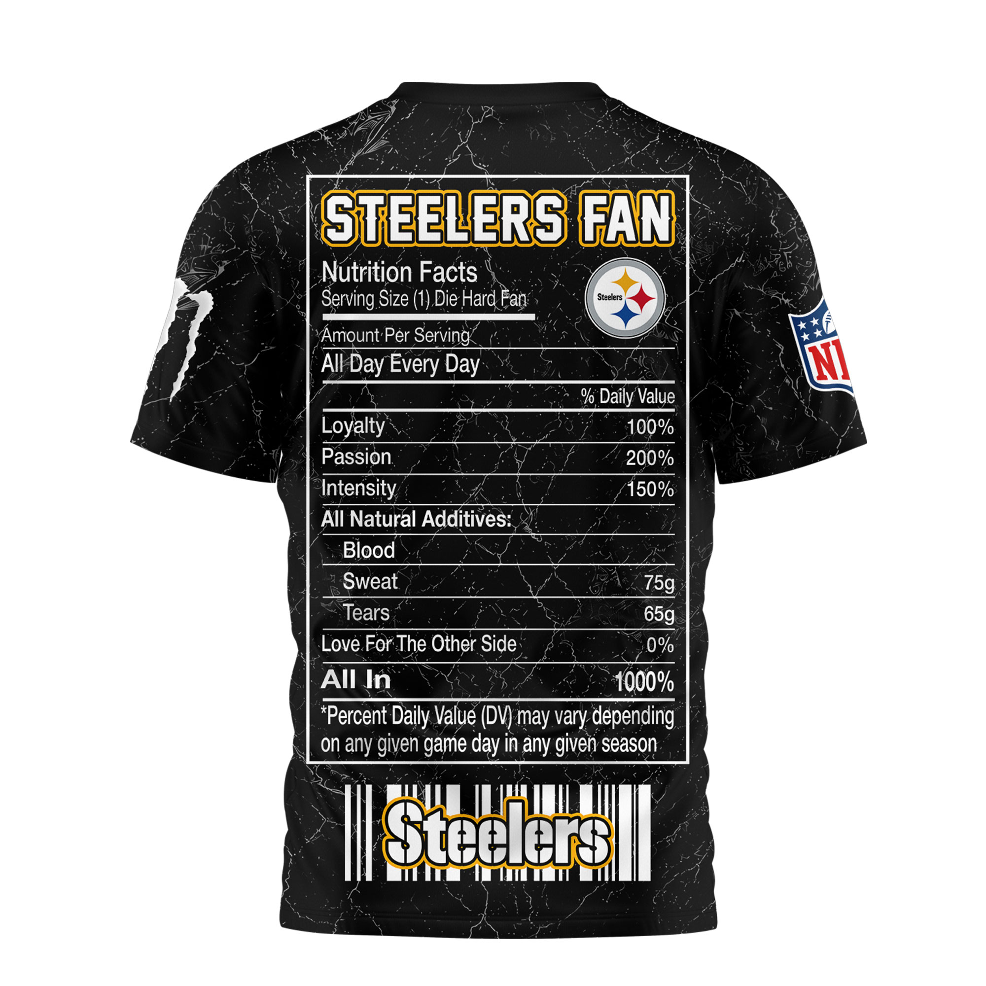 Pittsburgh Steelers x Premium NFL Monster Energy Nutrition 3D T-Shirt – Limited Edition TTH200500 - Image 3
