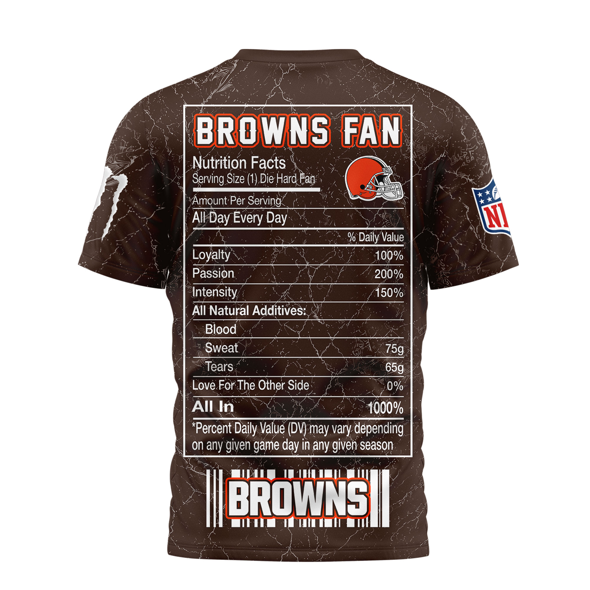 Cleveland Browns x Premium NFL Monster Energy Nutrition 3D T-Shirt – Limited Edition TTH200500 - Image 3