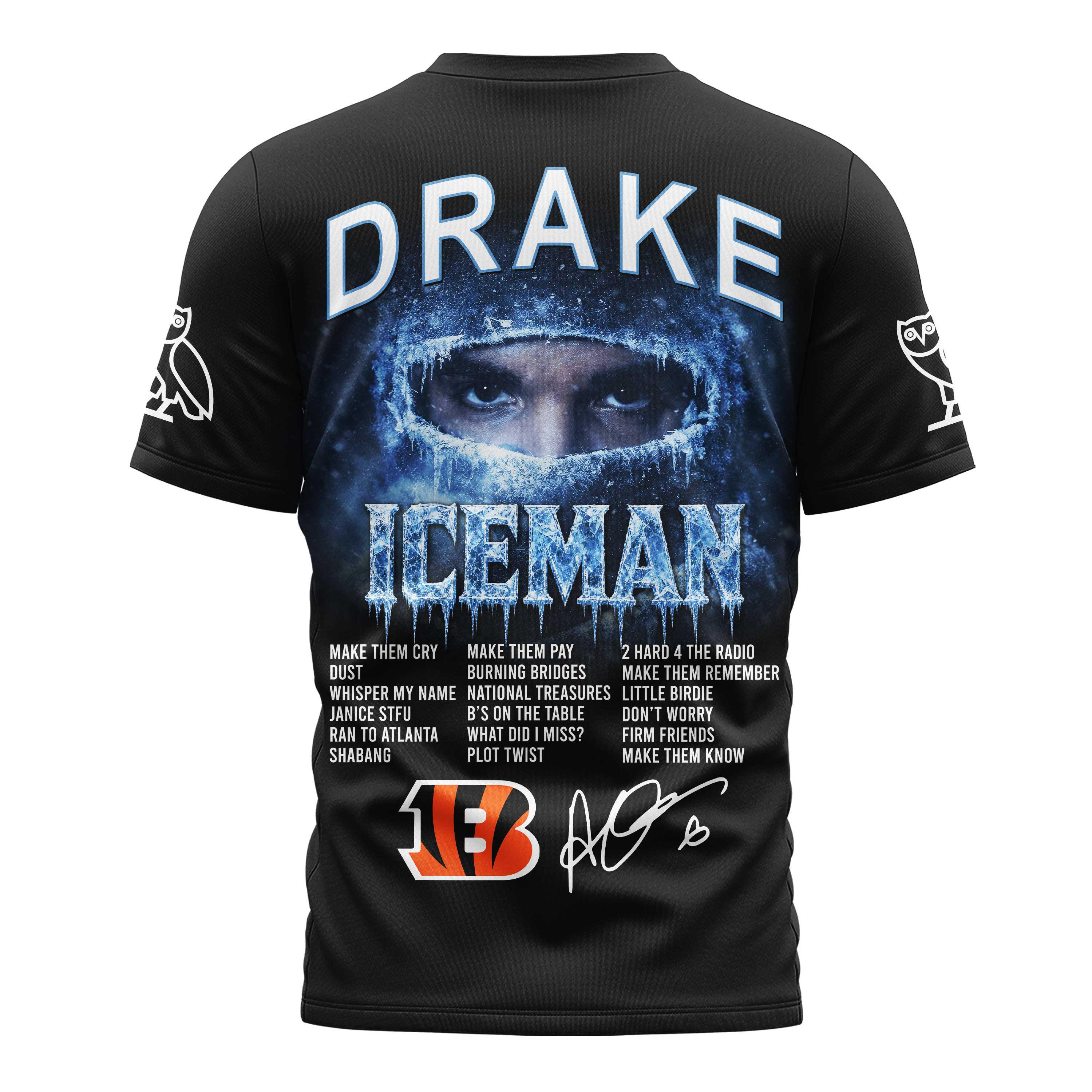 Cincinnati Bengals x Premium NFL Drake Ice Man 3D T-Shirt – Limited Edition TTH200503 - Image 3