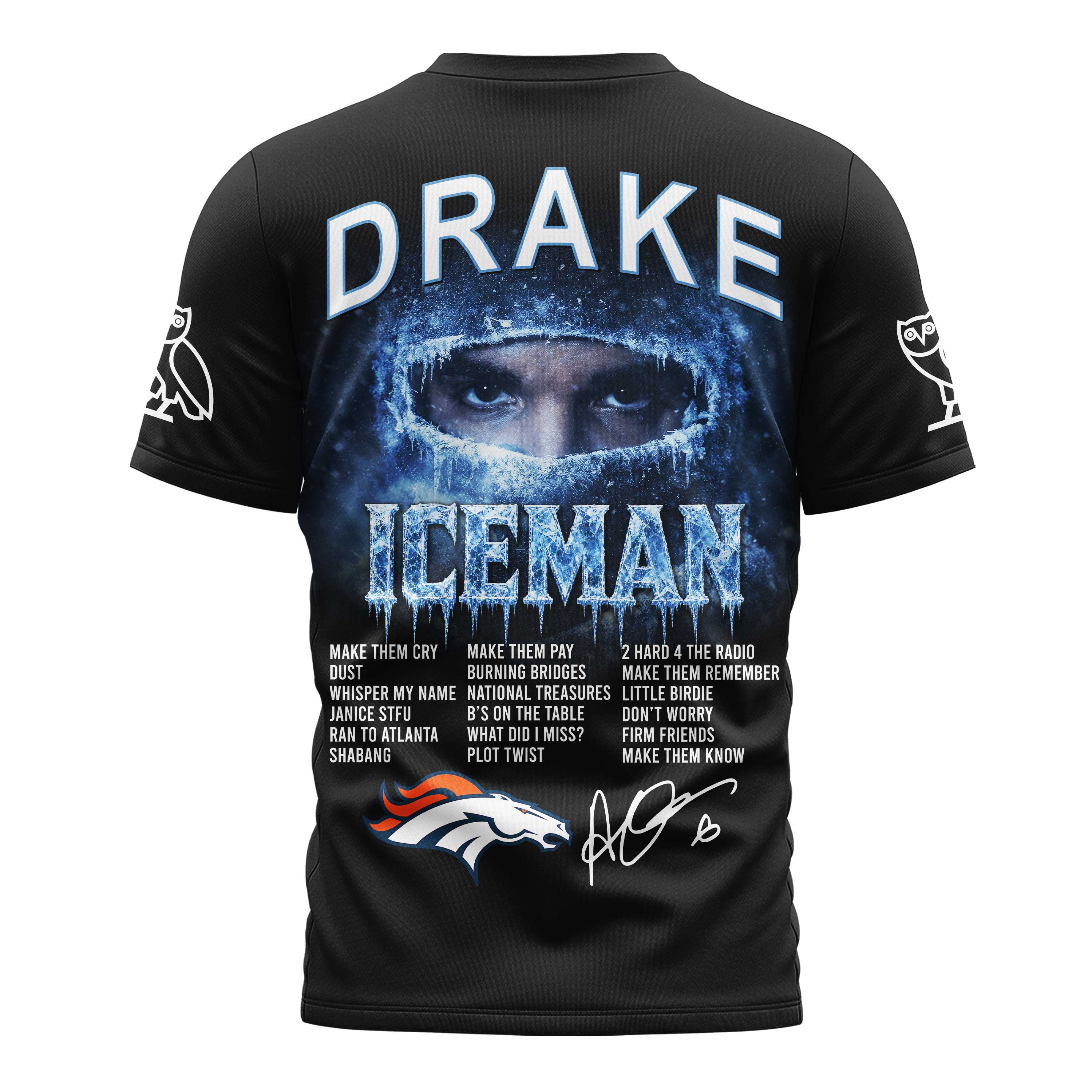 Denver Broncos x Premium NFL Drake Ice Man 3D T-Shirt – Limited Edition TTH200503 - Image 3