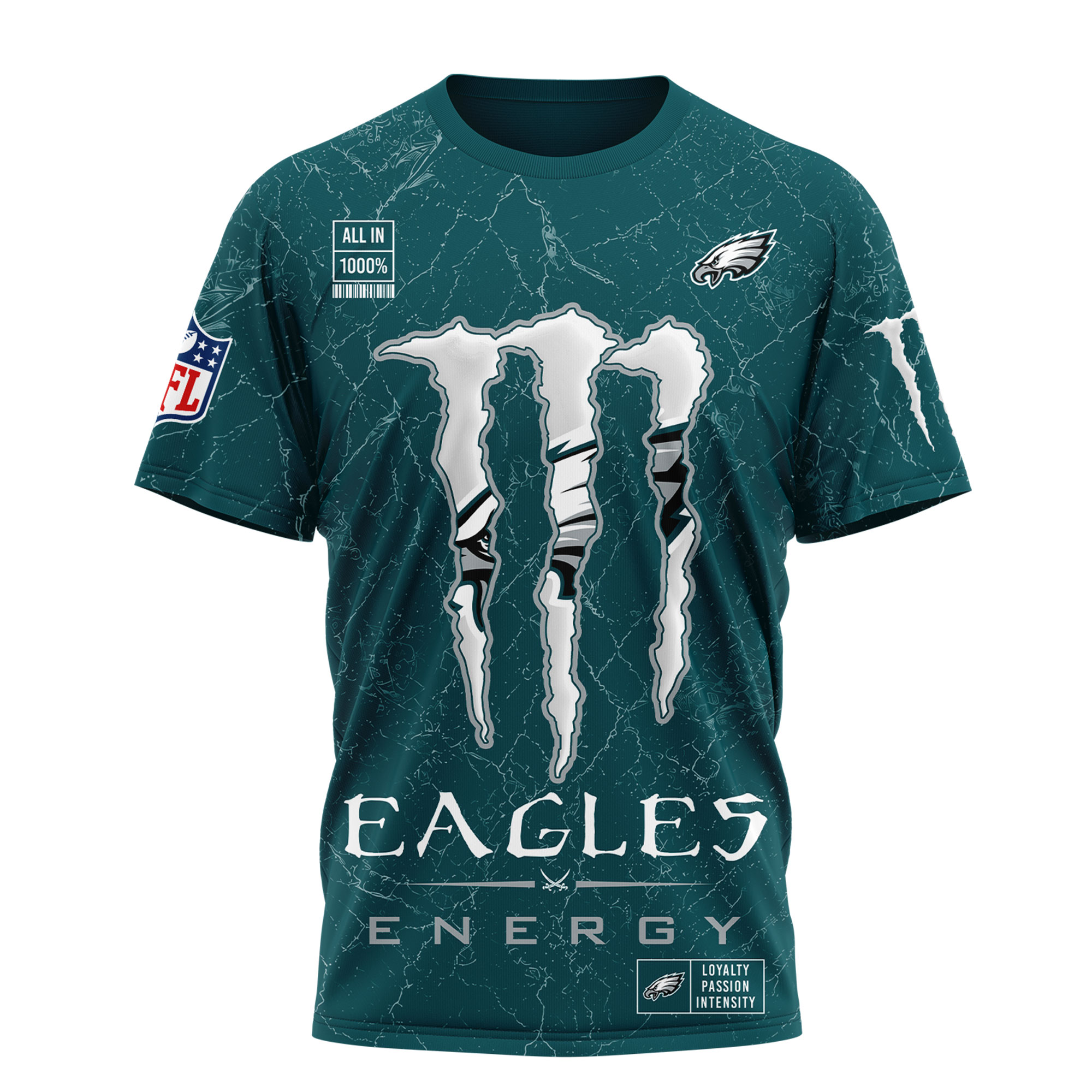 Philadelphia Eagles x Premium NFL Monster Energy Nutrition 3D T-Shirt – Limited Edition TTH200500