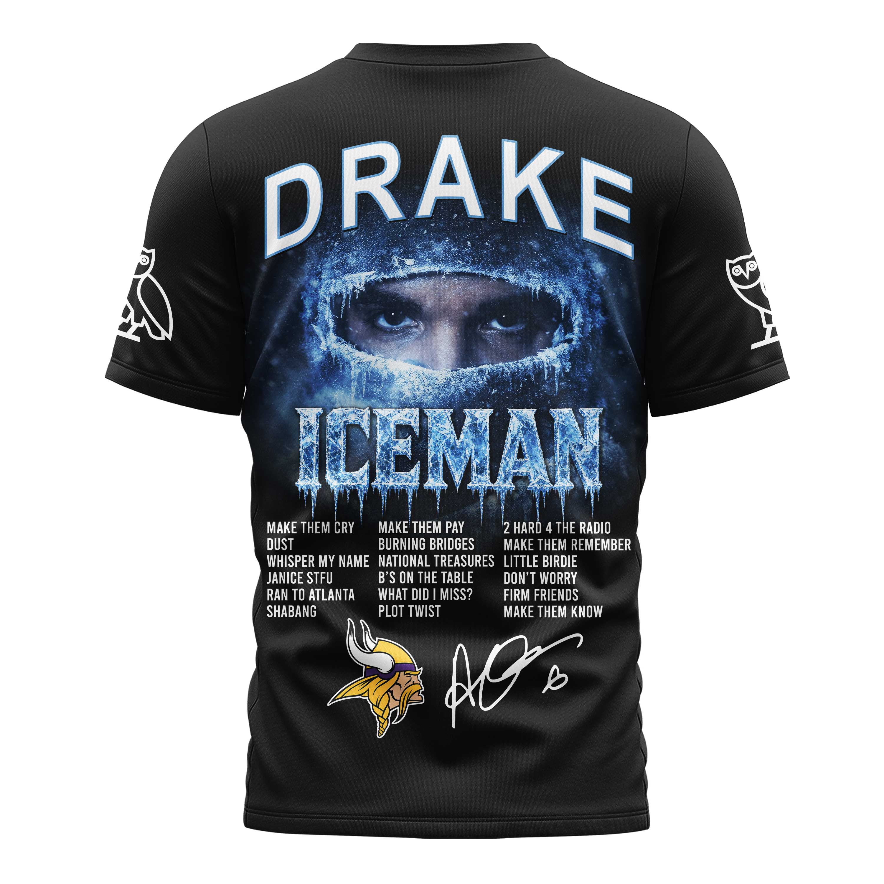 Minnesota Vikings x Premium NFL Drake Ice Man 3D T-Shirt – Limited Edition TTH200503 - Image 3