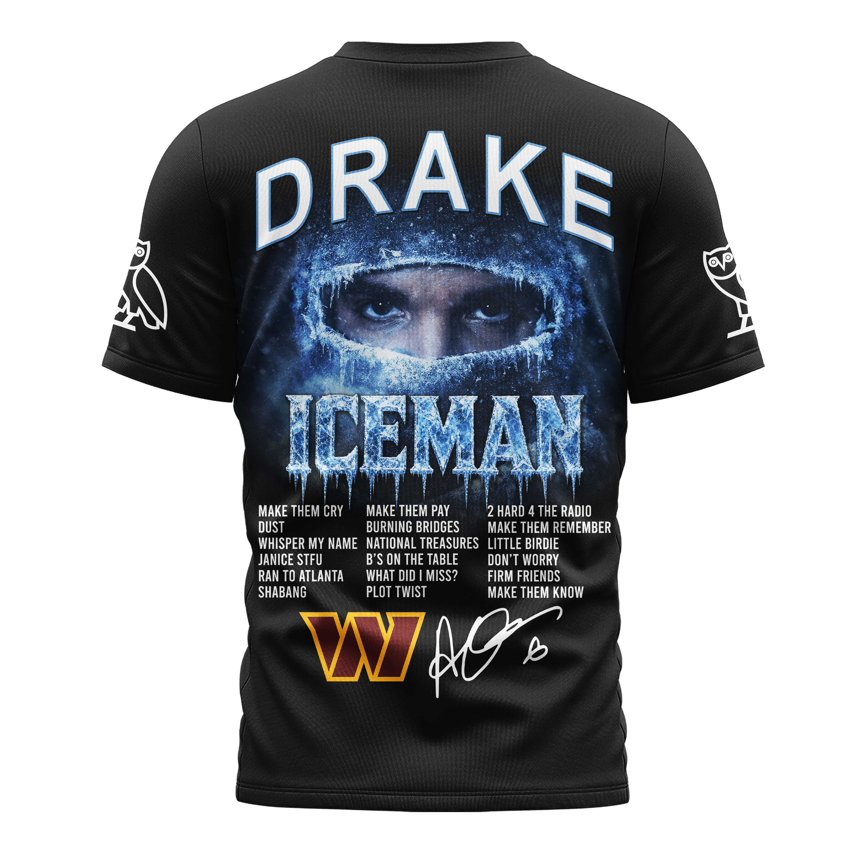 Washington Commanders x Premium NFL Drake Ice Man 3D T-Shirt – Limited Edition TTH200503 - Image 3