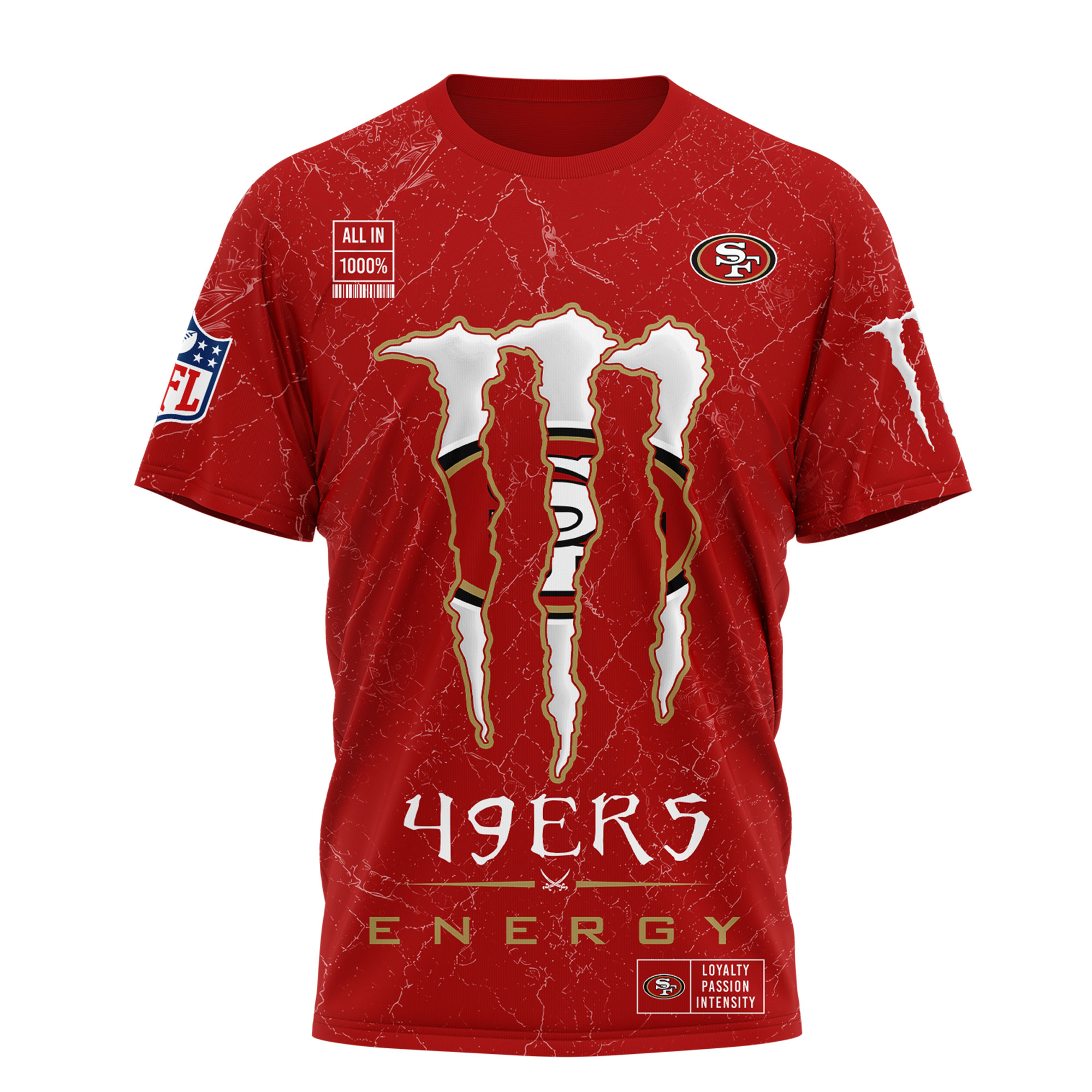 San Francisco 49ers x Premium NFL Monster Energy Nutrition 3D T-Shirt – Limited Edition TTH200500