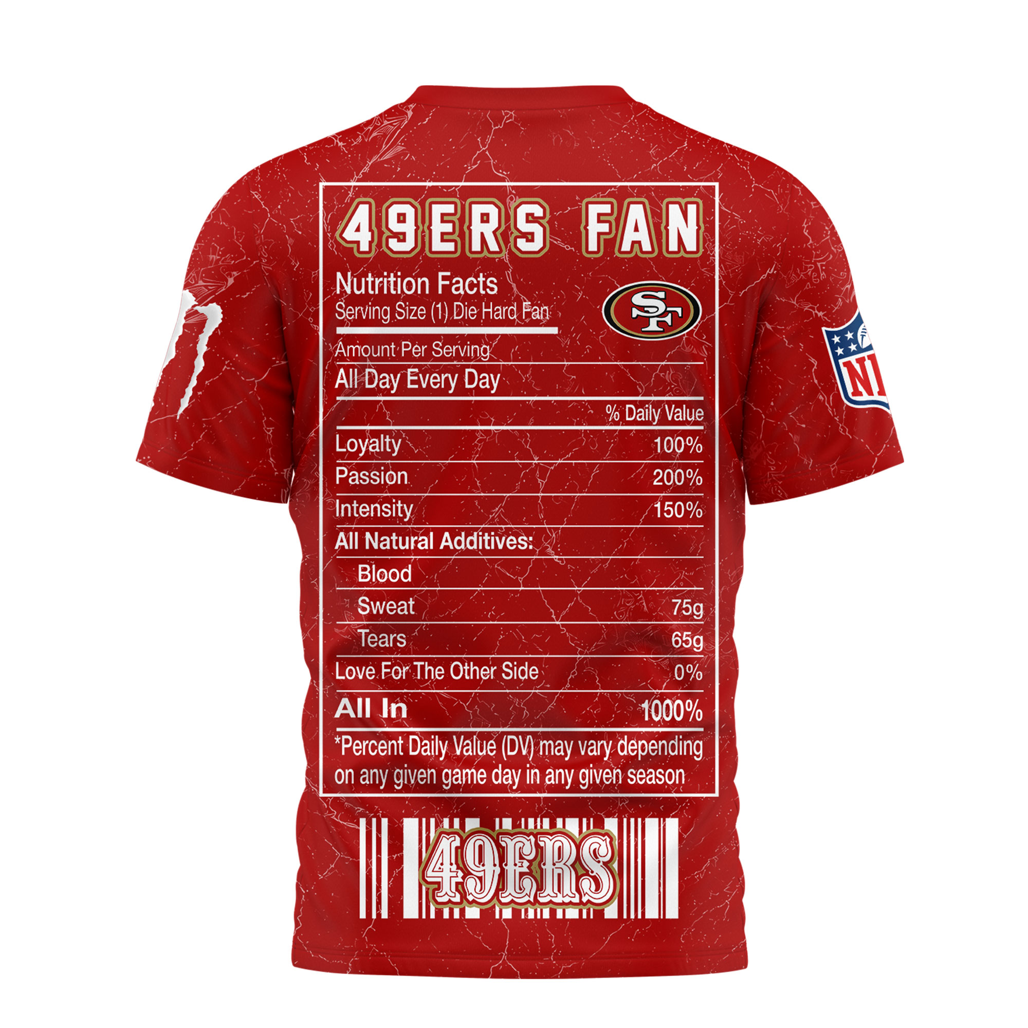 San Francisco 49ers x Premium NFL Monster Energy Nutrition 3D T-Shirt – Limited Edition TTH200500 - Image 3