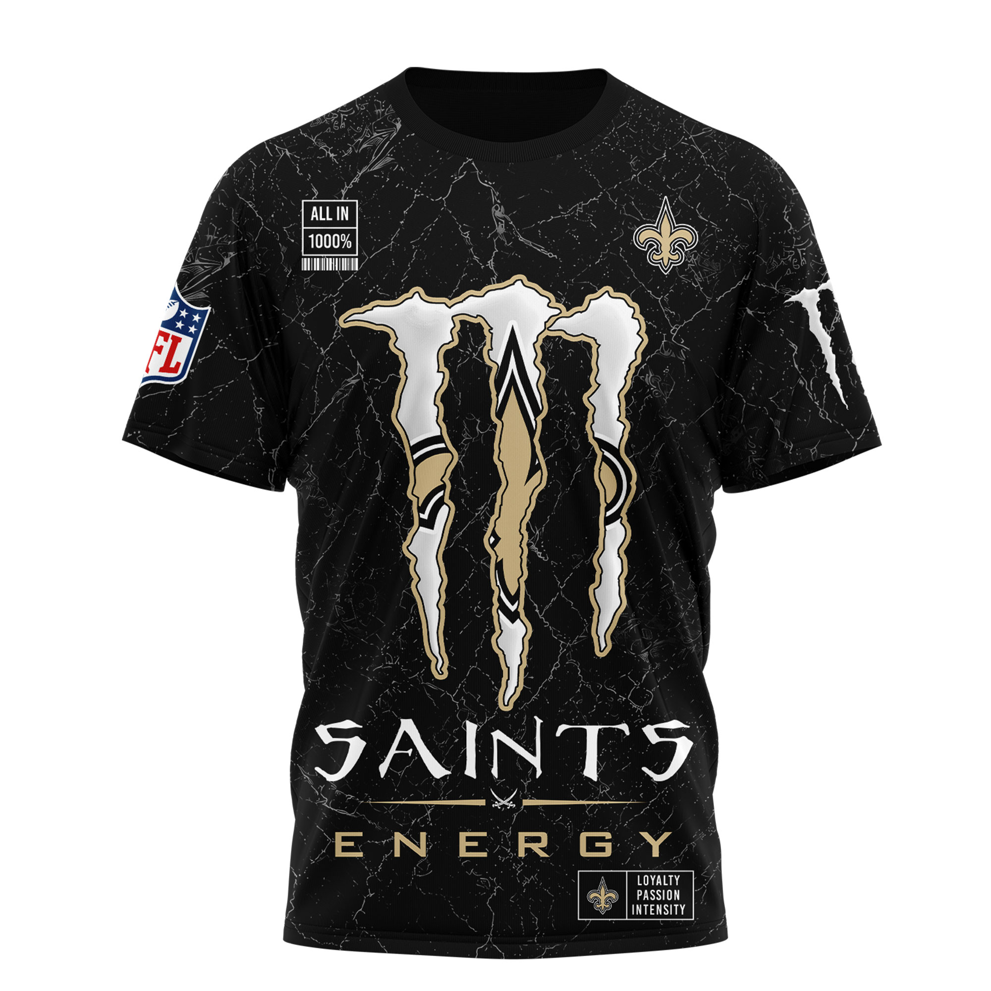 New Orleans Saints x Premium NFL Monster Energy Nutrition 3D T-Shirt – Limited Edition TTH200500