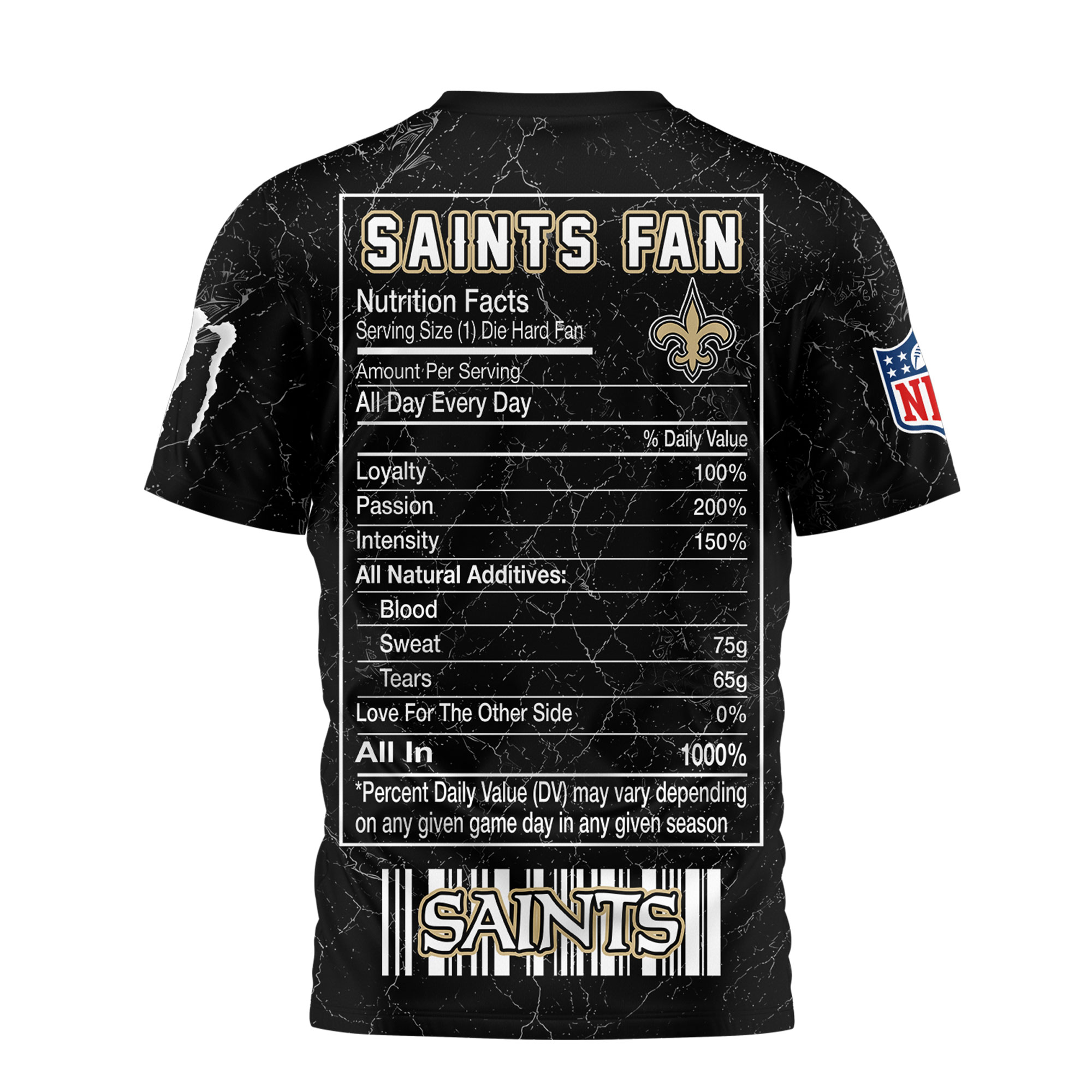 New Orleans Saints x Premium NFL Monster Energy Nutrition 3D T-Shirt – Limited Edition TTH200500 - Image 3