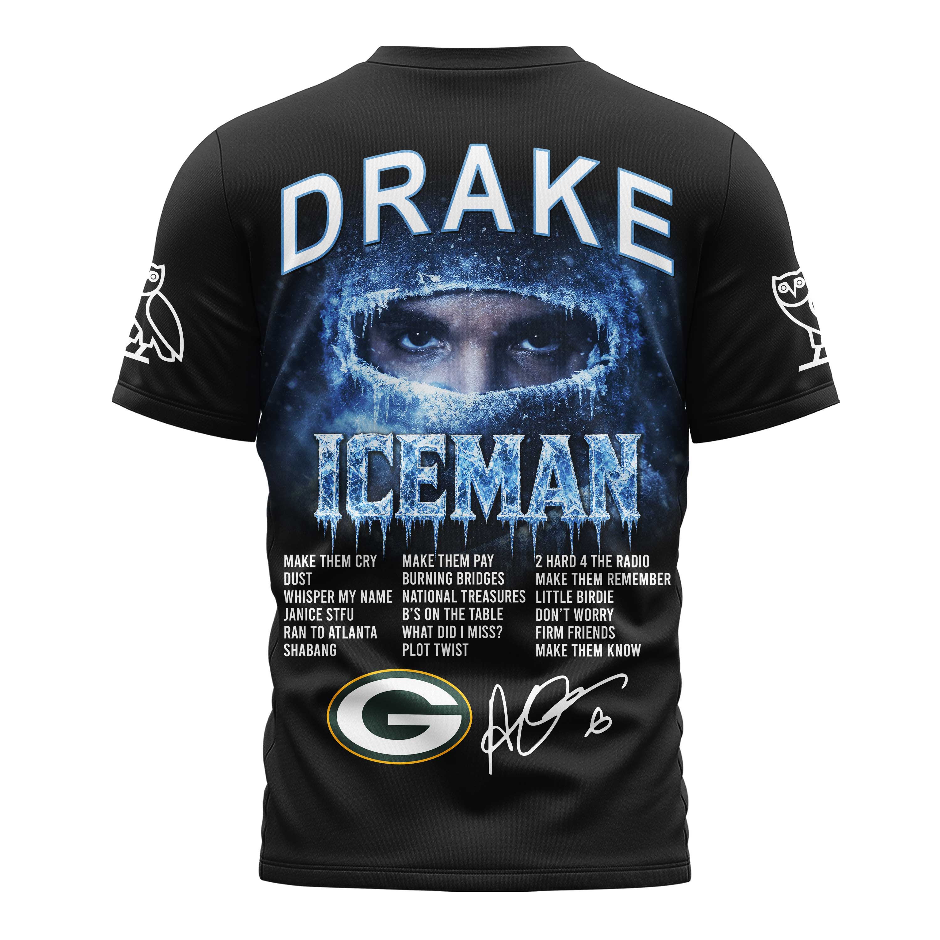 Green Bay Packers x Premium NFL Drake Ice Man 3D T-Shirt – Limited Edition TTH200503 - Image 3