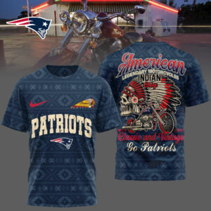 New England Patriots x Premium NFL Indian Motorcycle 3D T-Shirt – Limited Edition TTH200501