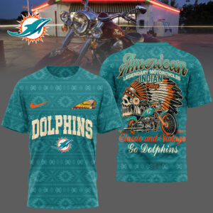 Miami Dolphins x Premium NFL Indian Motorcycle 3D T-Shirt – Limited Edition TTH200501