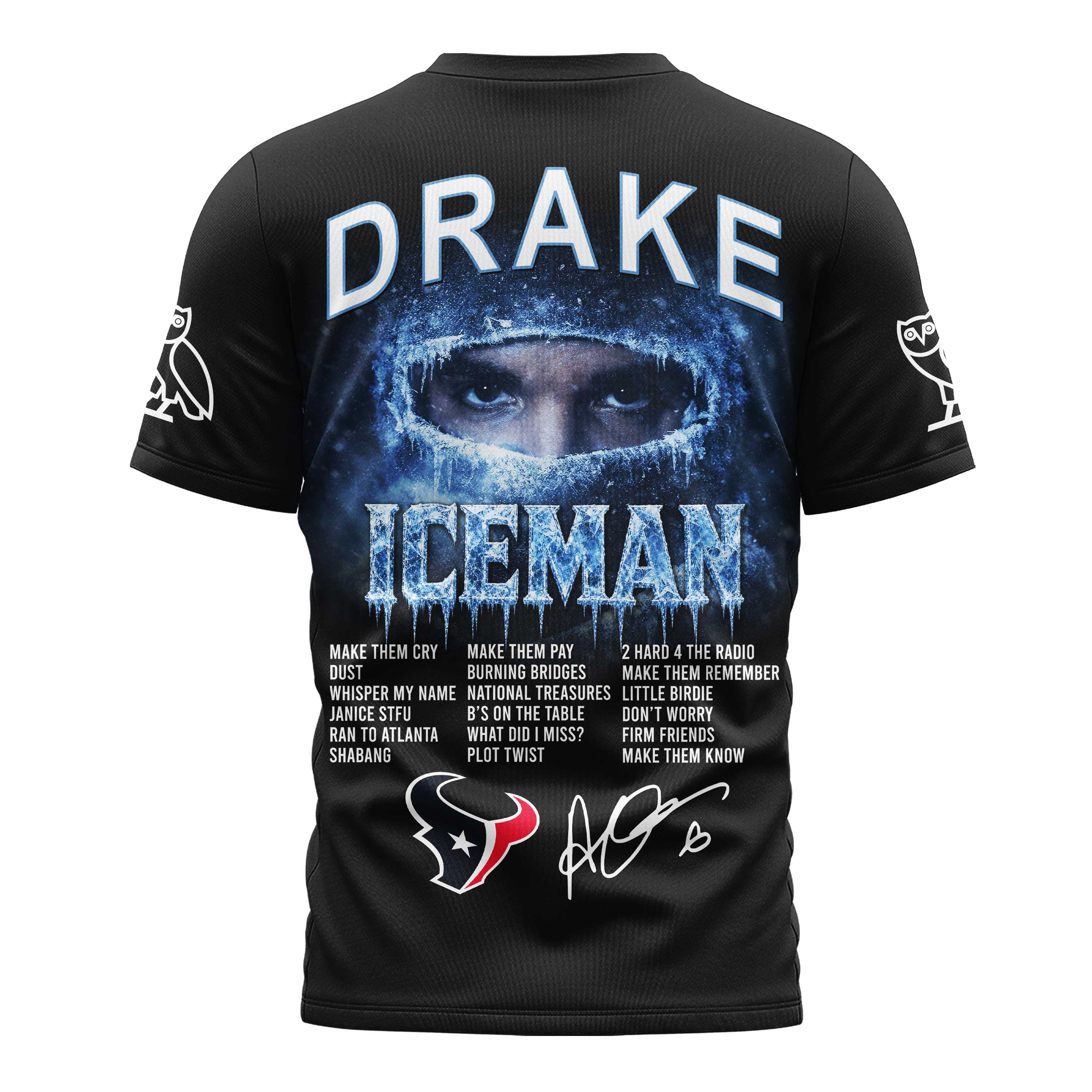 Houston Texans x Premium NFL Drake Ice Man 3D T-Shirt – Limited Edition TTH200503 - Image 3