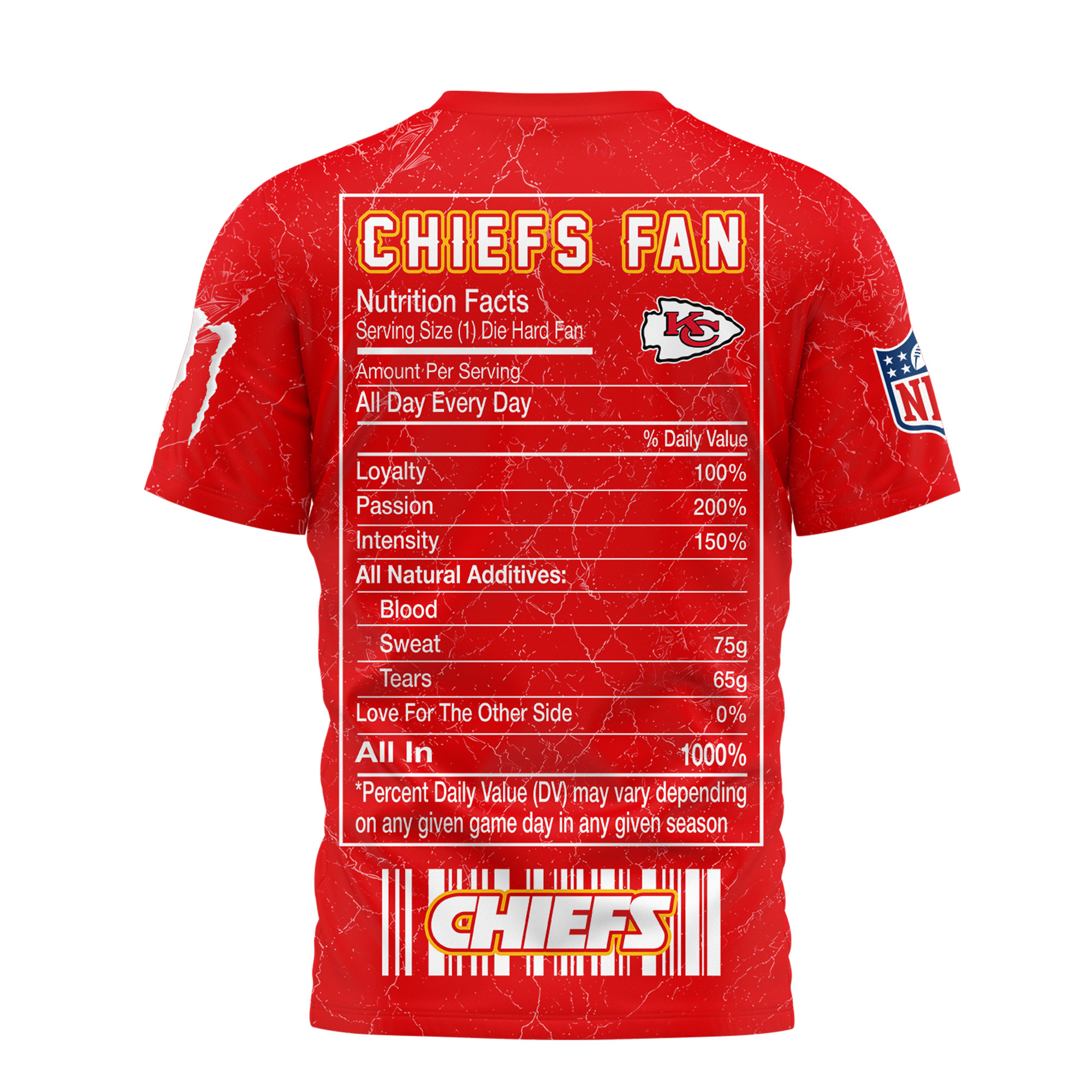 Kansas City Chiefs x Premium NFL Monster Energy Nutrition 3D T-Shirt – Limited Edition TTH200500 - Image 3