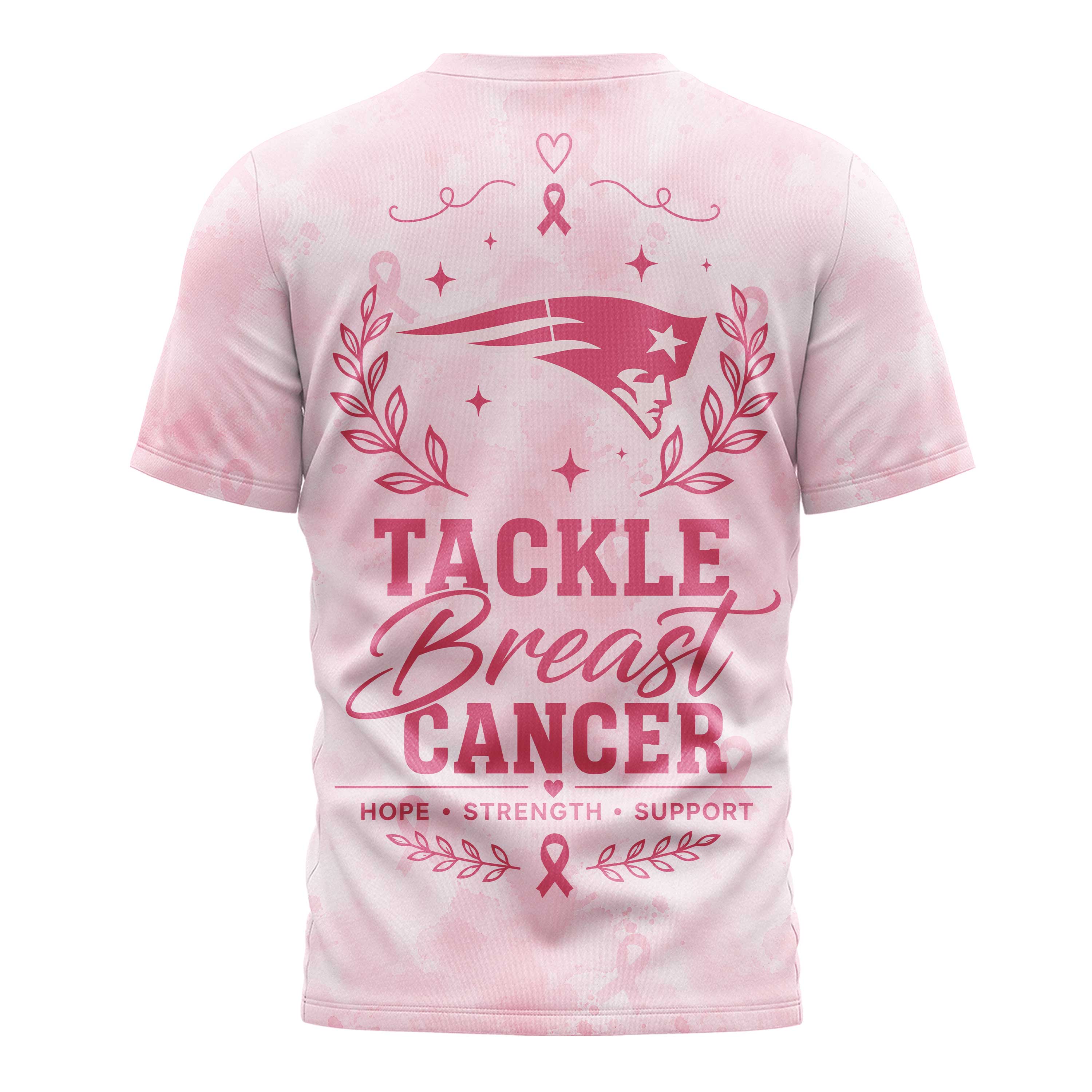 New England Patriots x Premium NFL Hope Strength Support Breast Cancer 3D T-Shirt – Limited Edition TTH200508 - Image 3