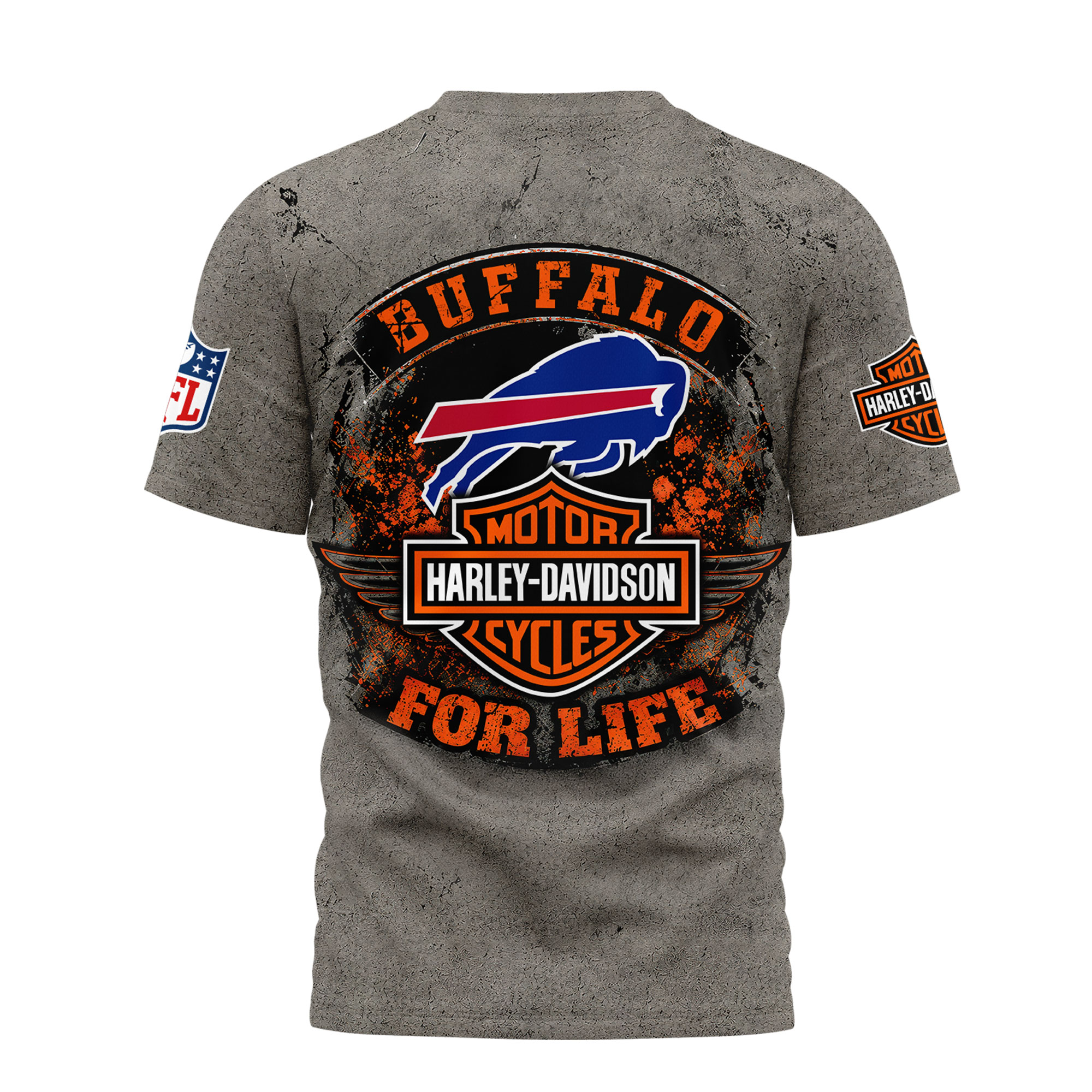 Buffalo Bills x Premium NFL Harley Davidson For Life 3D T-Shirt – Limited Edition TTH200510 - Image 3