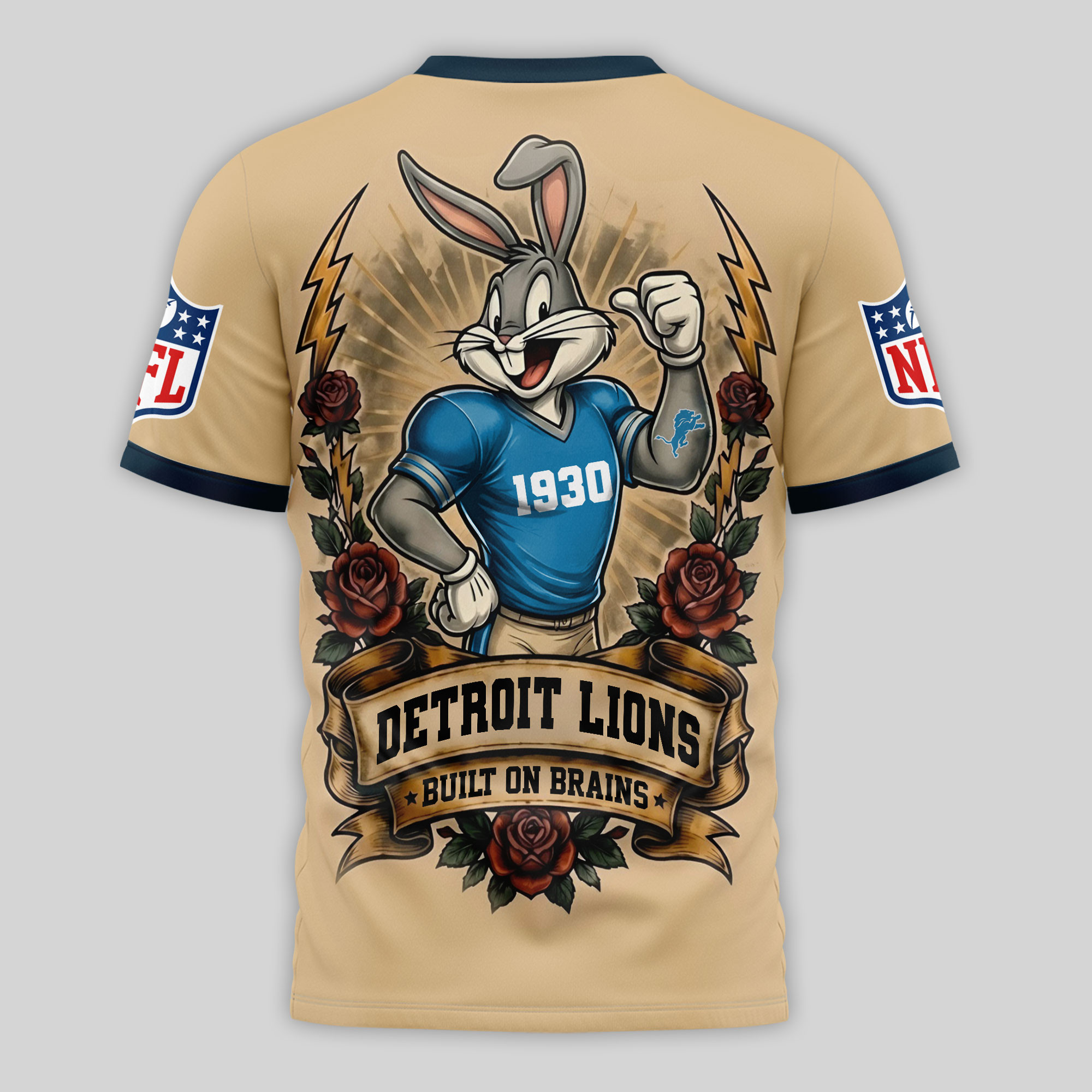 Detroit Lions x Premium NFL Old School Game Day 3D T-Shirt – Limited Edition TTH200506 - Image 3