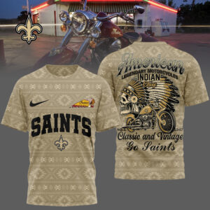 New Orleans Saints x Premium NFL Indian Motorcycle 3D T-Shirt – Limited Edition TTH200501
