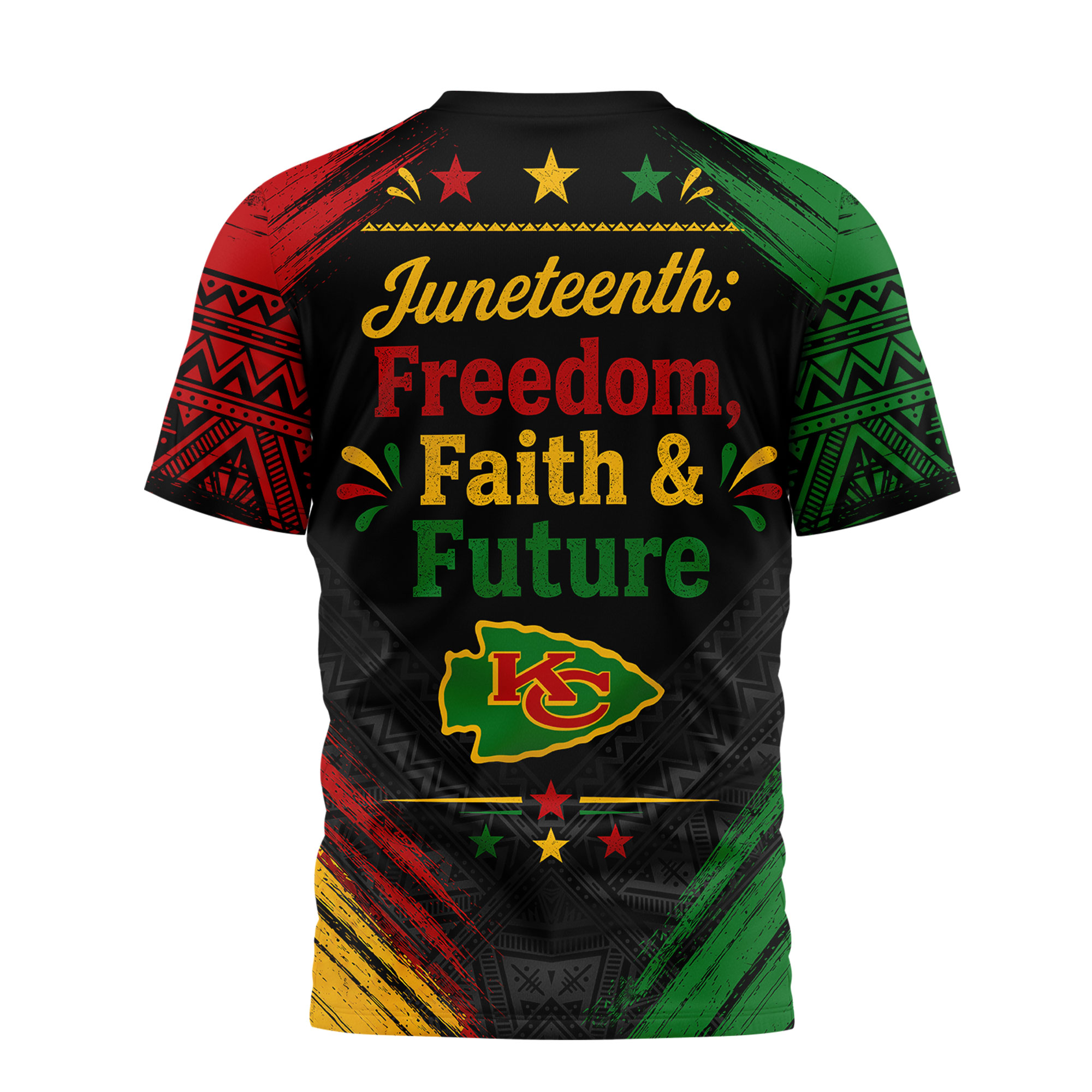 Kansas City Chiefs x Premium NFL Juneteeth Freedom Faith & Future 3D T-Shirt – Limited Edition TTH200504 - Image 3