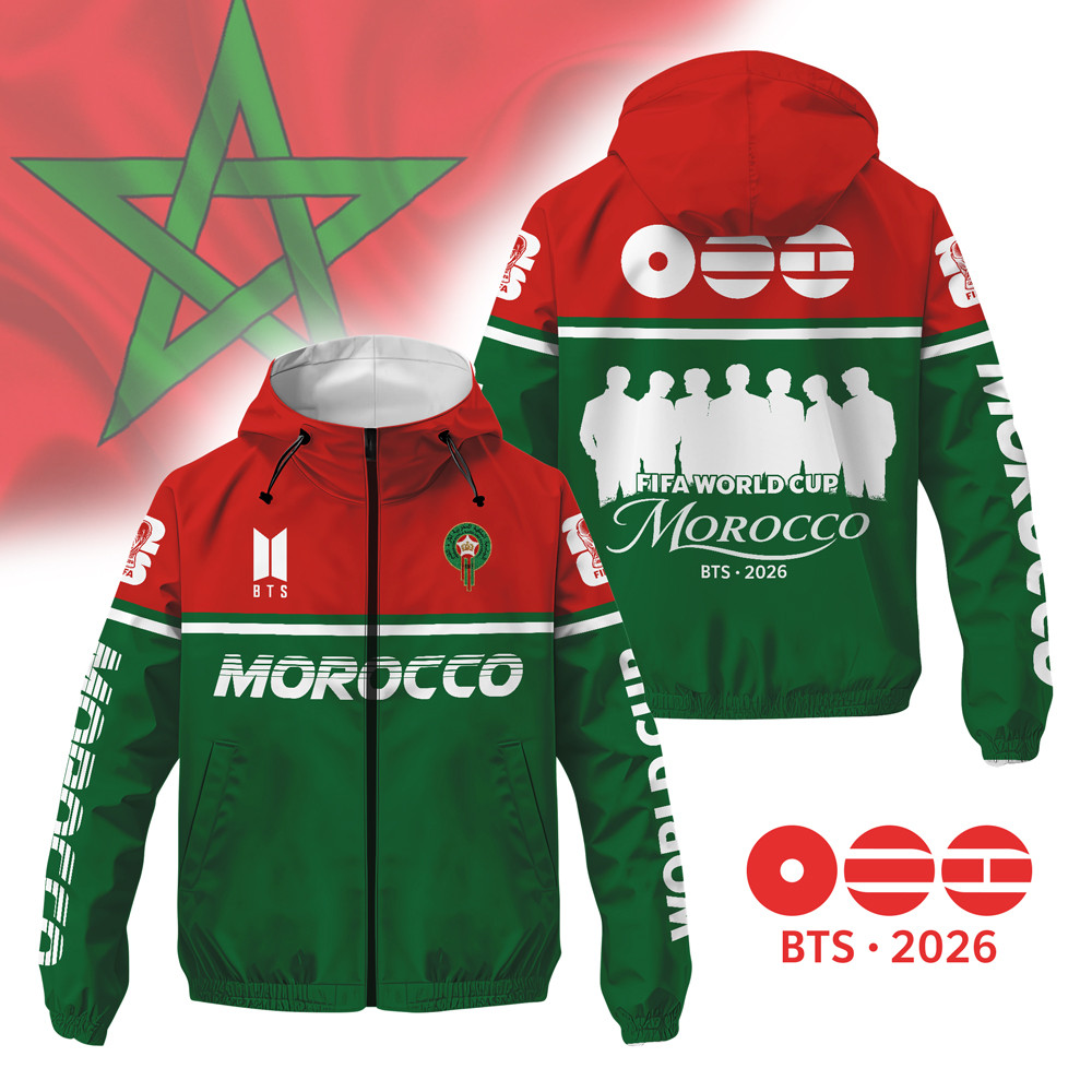 Morocco | Premium World Cup 2026 x BTS Limited Edition Windbreaker Jacket TTH200526 - Image 2
