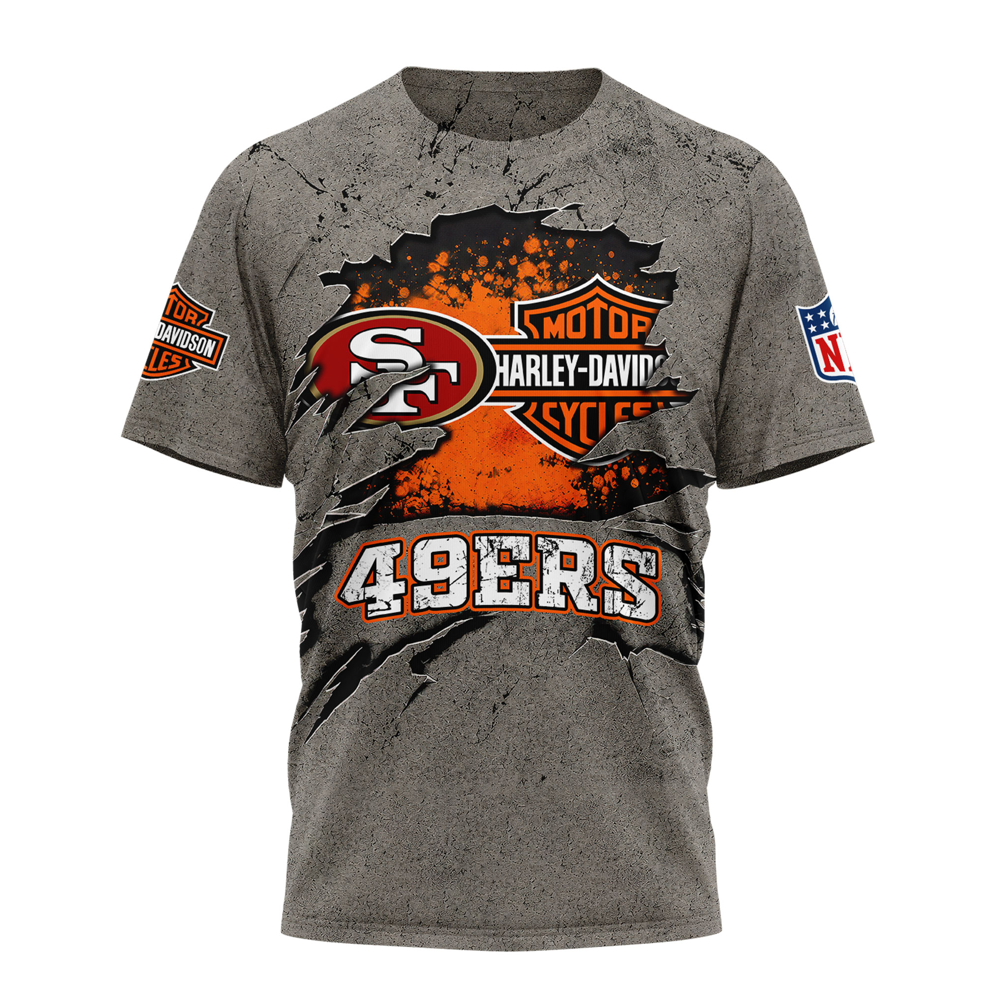San Francisco 49ers x Premium NFL Harley Davidson For Life 3D T-Shirt – Limited Edition TTH200510