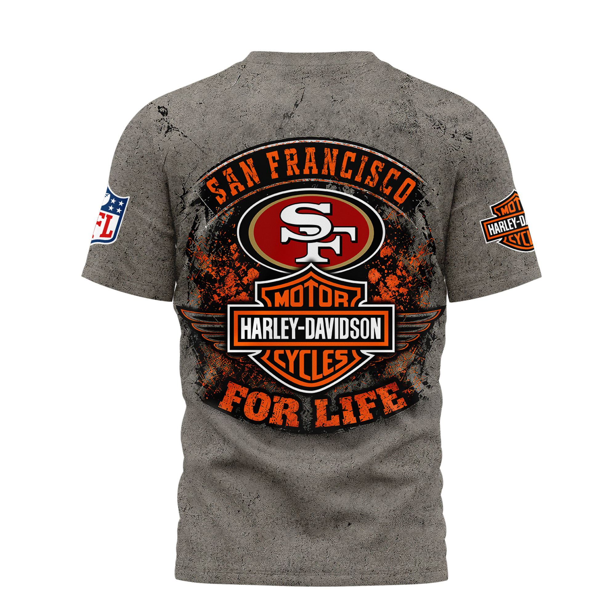 San Francisco 49ers x Premium NFL Harley Davidson For Life 3D T-Shirt – Limited Edition TTH200510 - Image 3