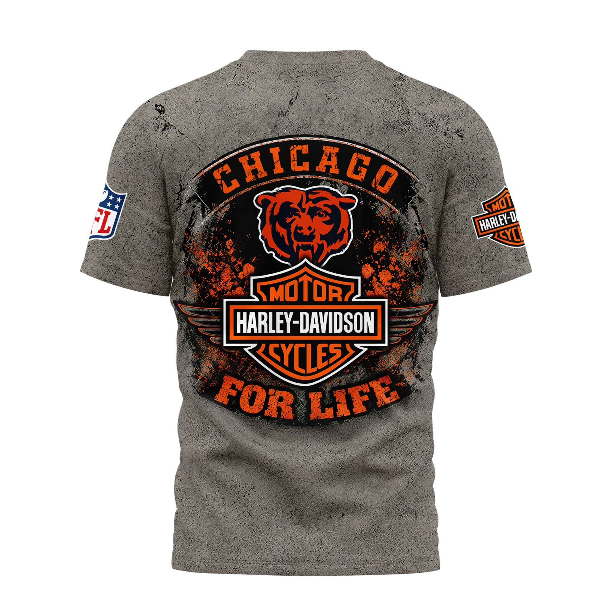 Chicago Bears x Premium NFL Harley Davidson For Life 3D T-Shirt – Limited Edition TTH200510 - Image 3