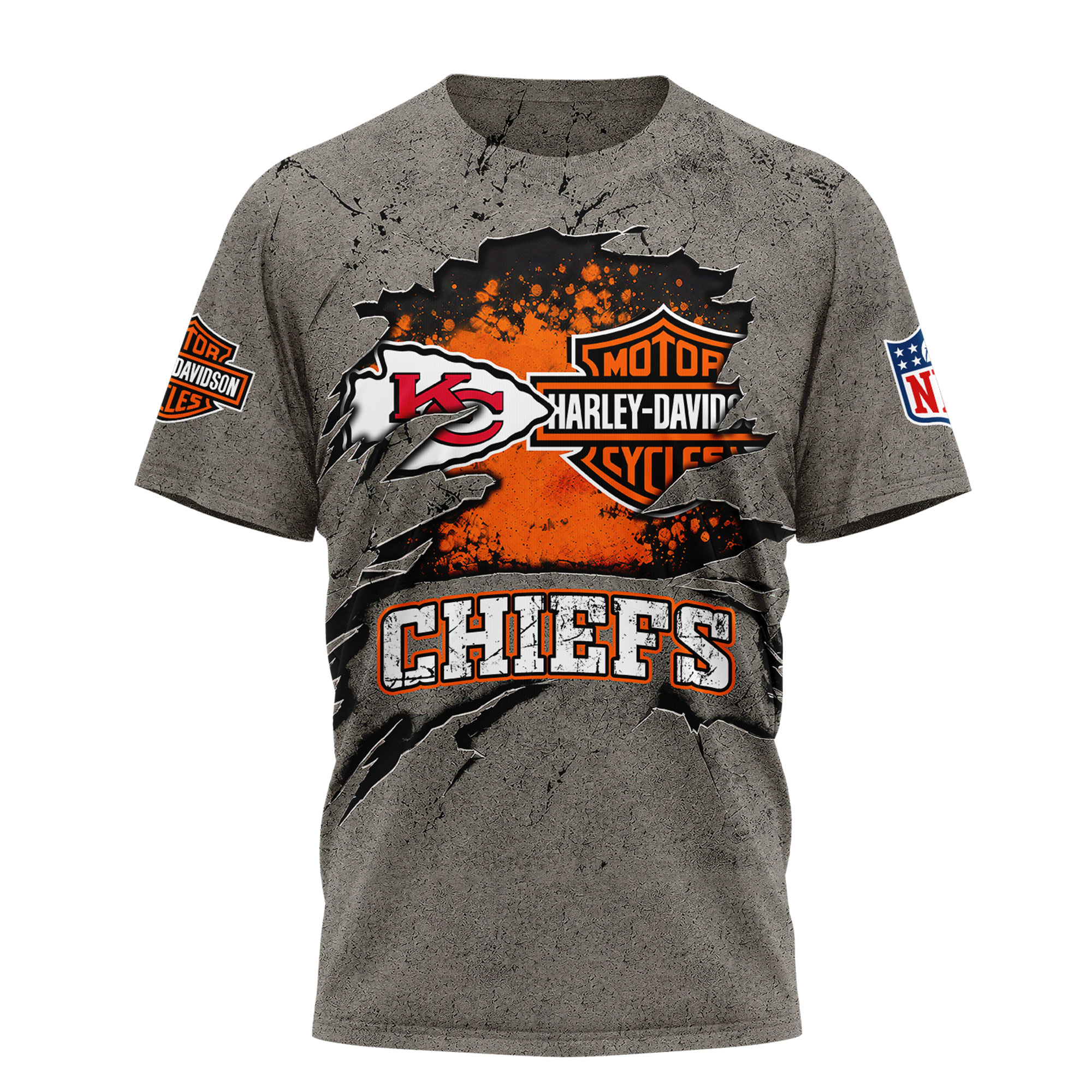 Kansas City Chiefs x Premium NFL Harley Davidson For Life 3D T-Shirt – Limited Edition TTH200510