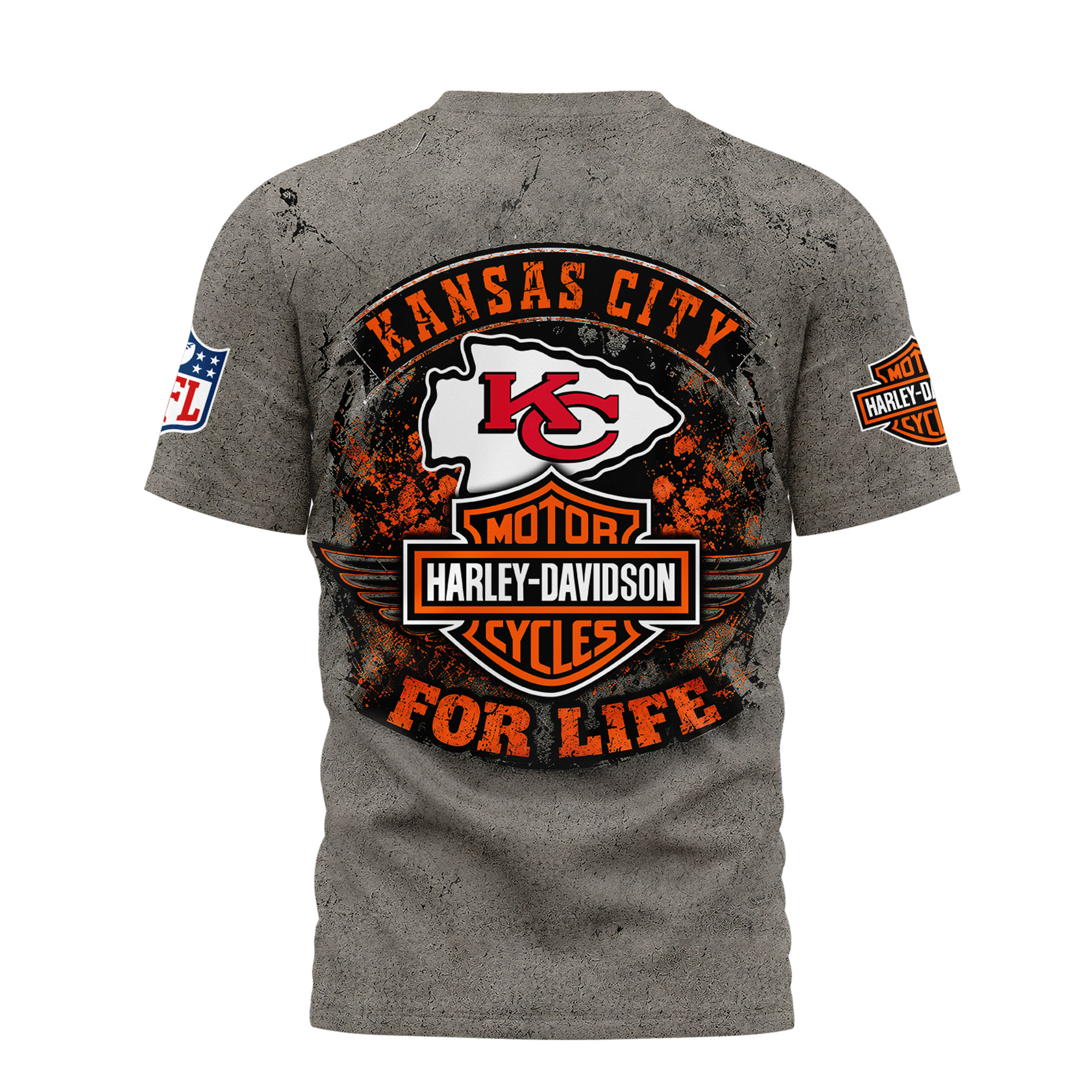 Kansas City Chiefs x Premium NFL Harley Davidson For Life 3D T-Shirt – Limited Edition TTH200510 - Image 3